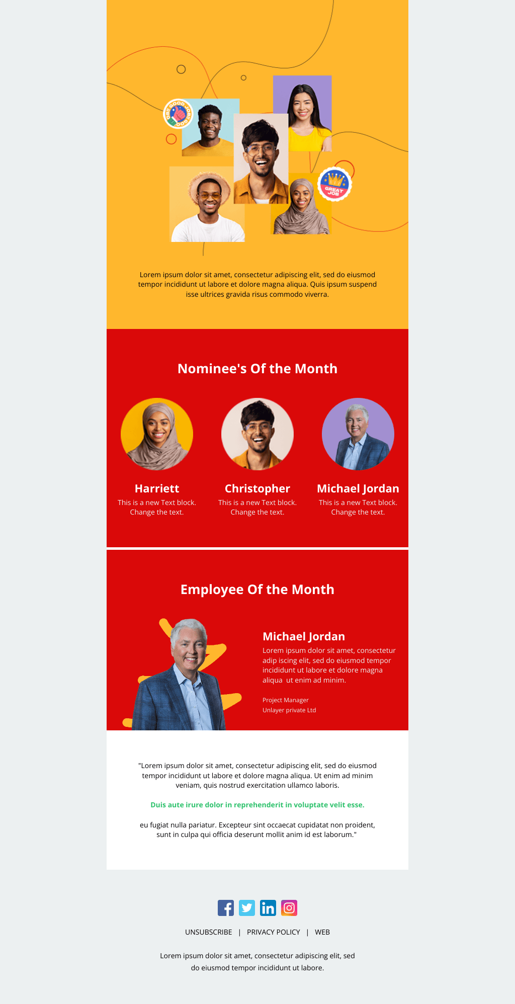 Laravel Mail Template - Employee of the Month 