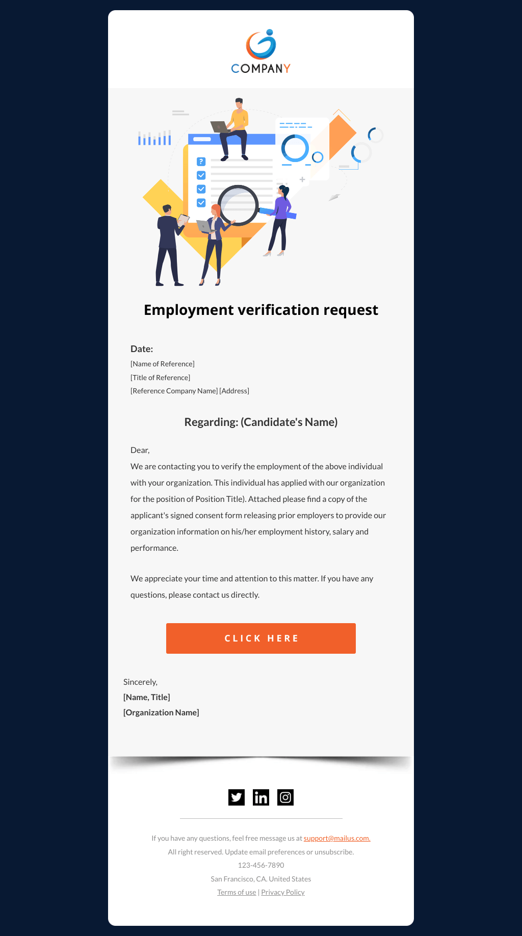 Laravel Mail Template - Employment Verification