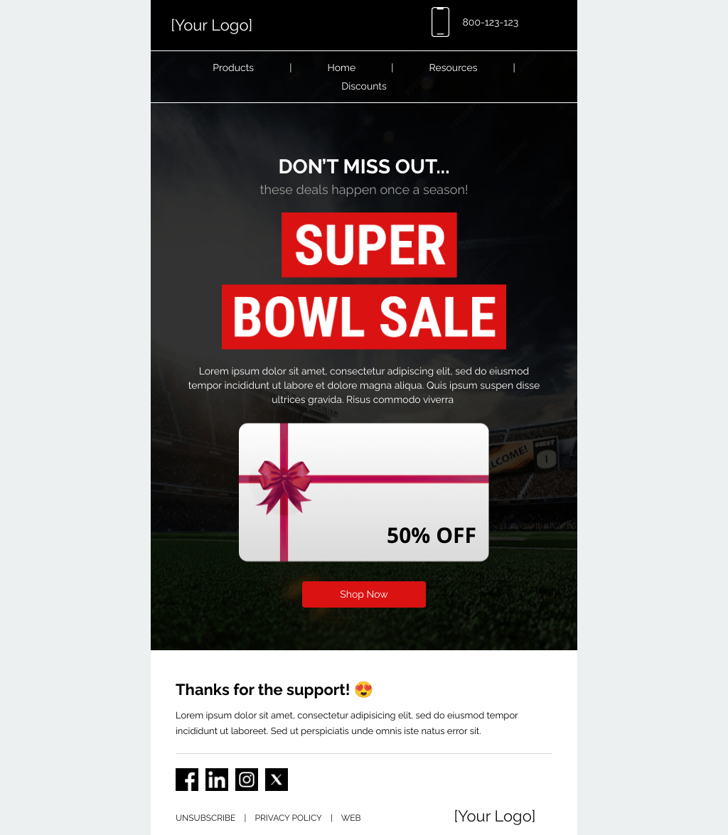 Laravel Mail Template - End Zone Discounts 