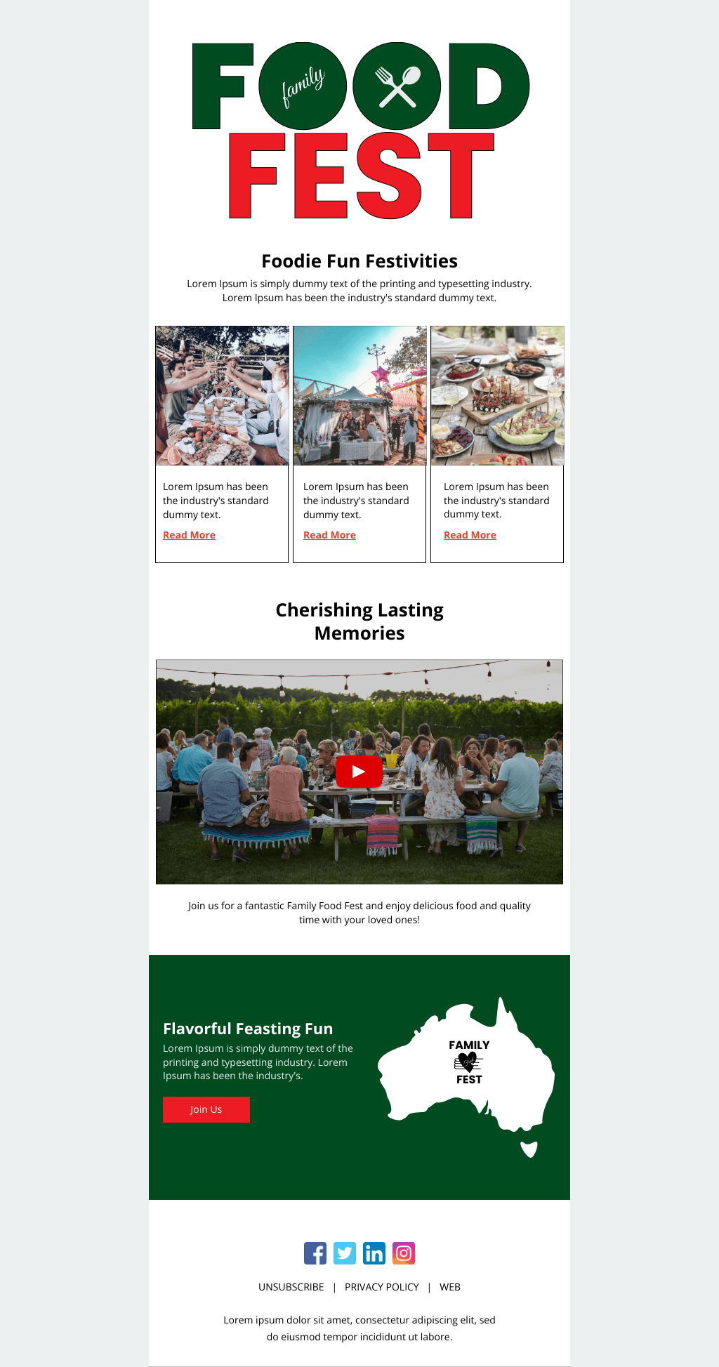 Laravel Mail Template - Family Meal Month