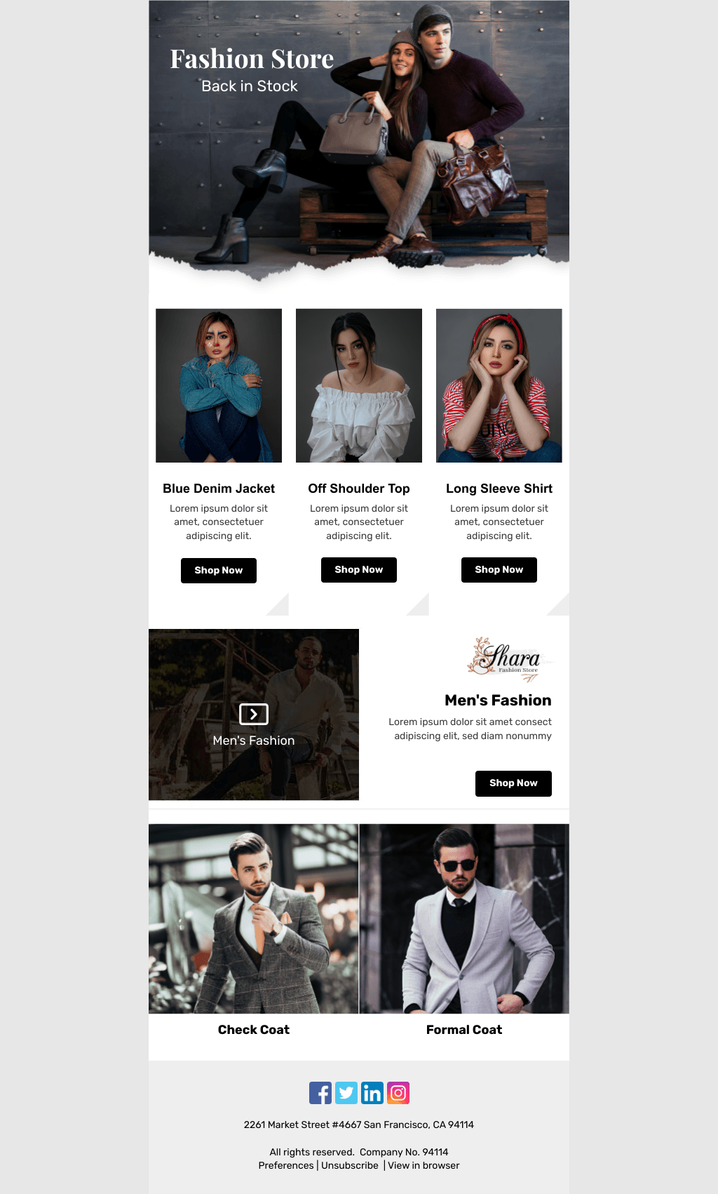 Laravel Mail Template - Fashion Back In Stock