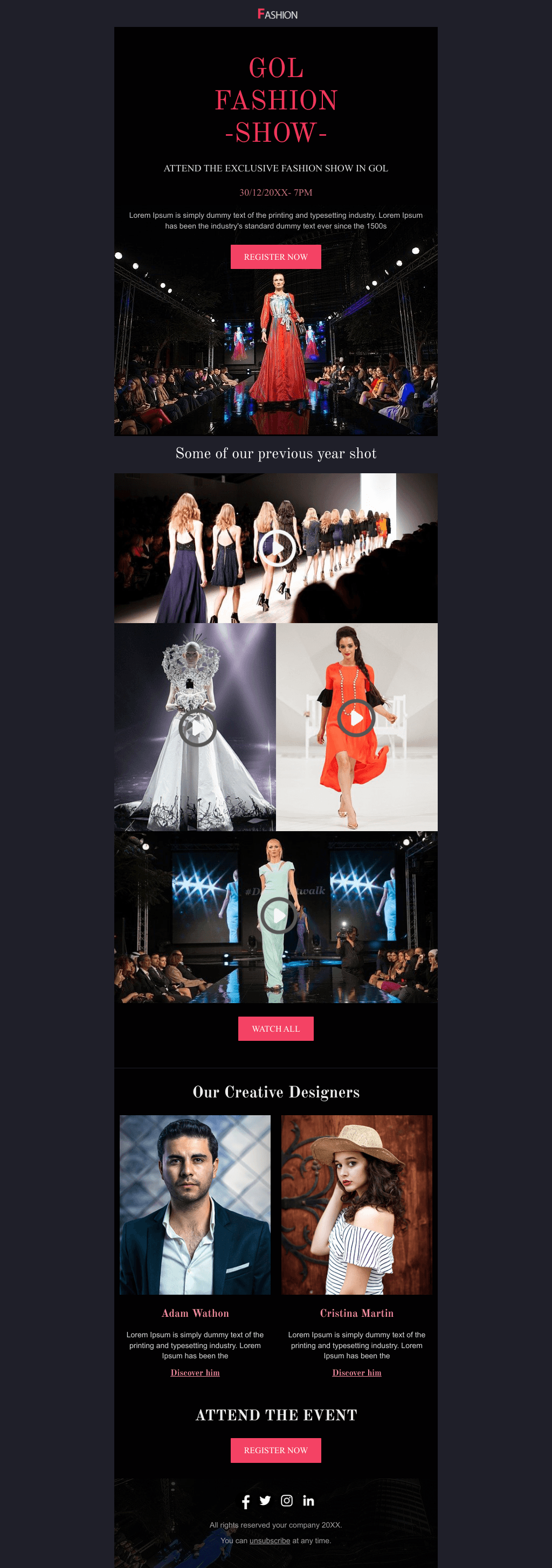 Laravel Mail Template - Fashion Show