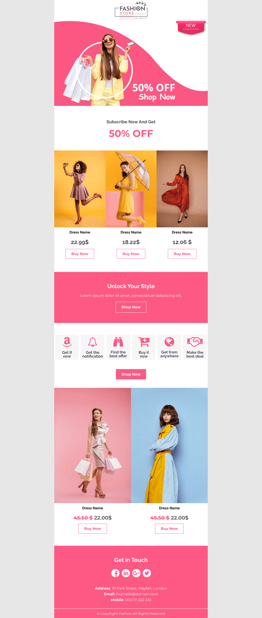 Laravel Mail Template - Fashion Store