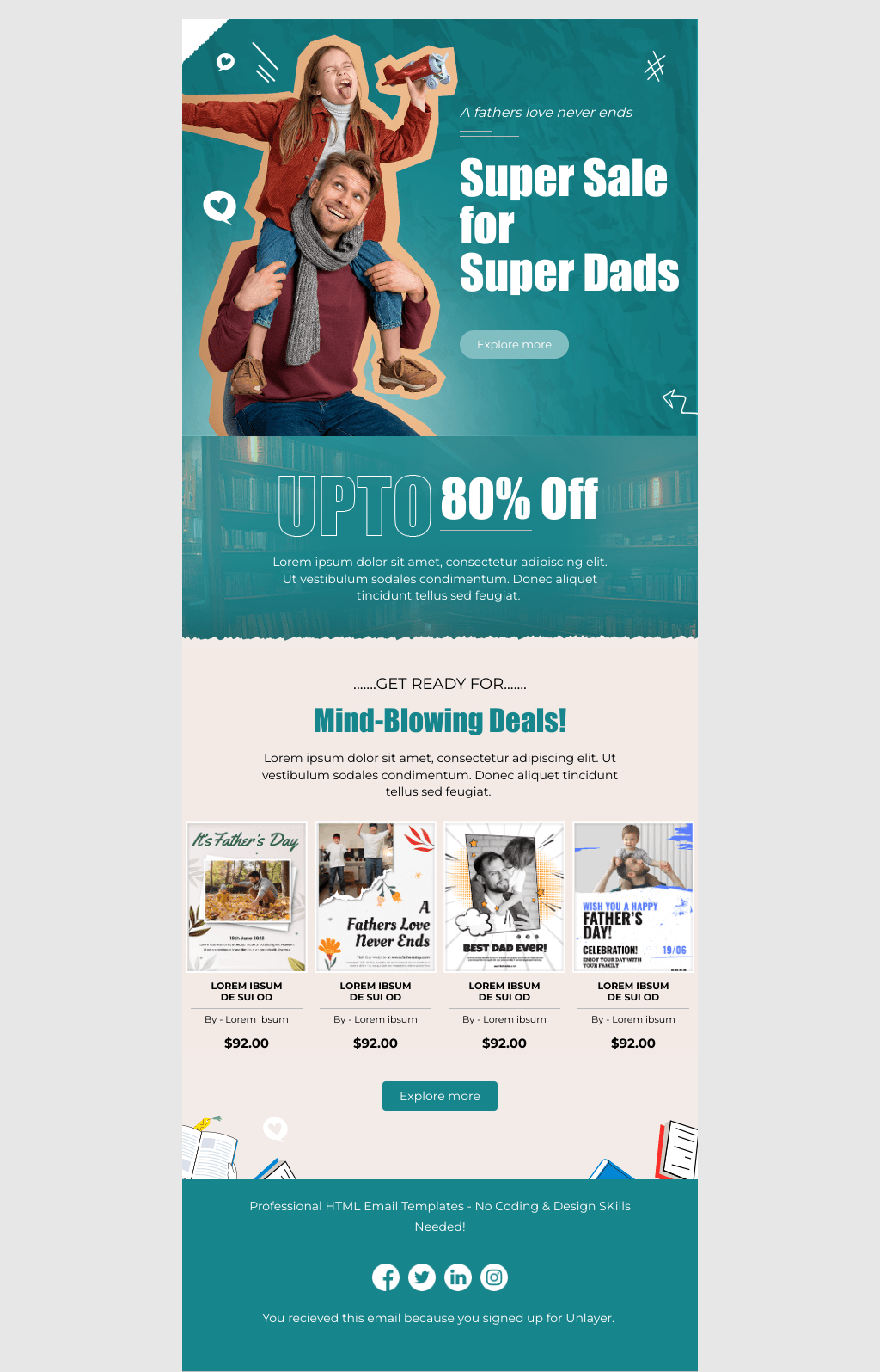 Laravel Mail Template - Father's Day Book Sale