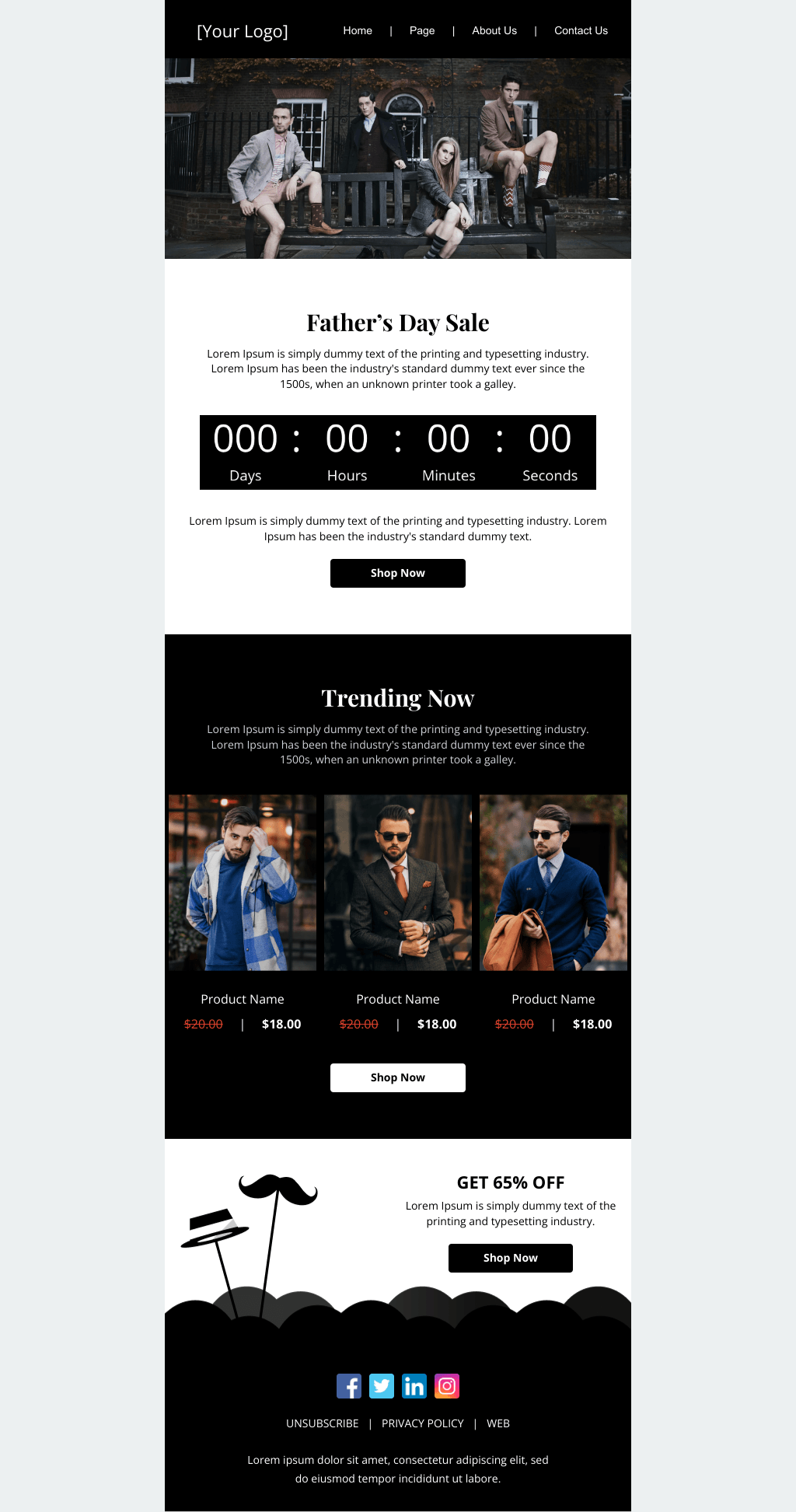 Laravel Mail Template - Father's Day Discount
