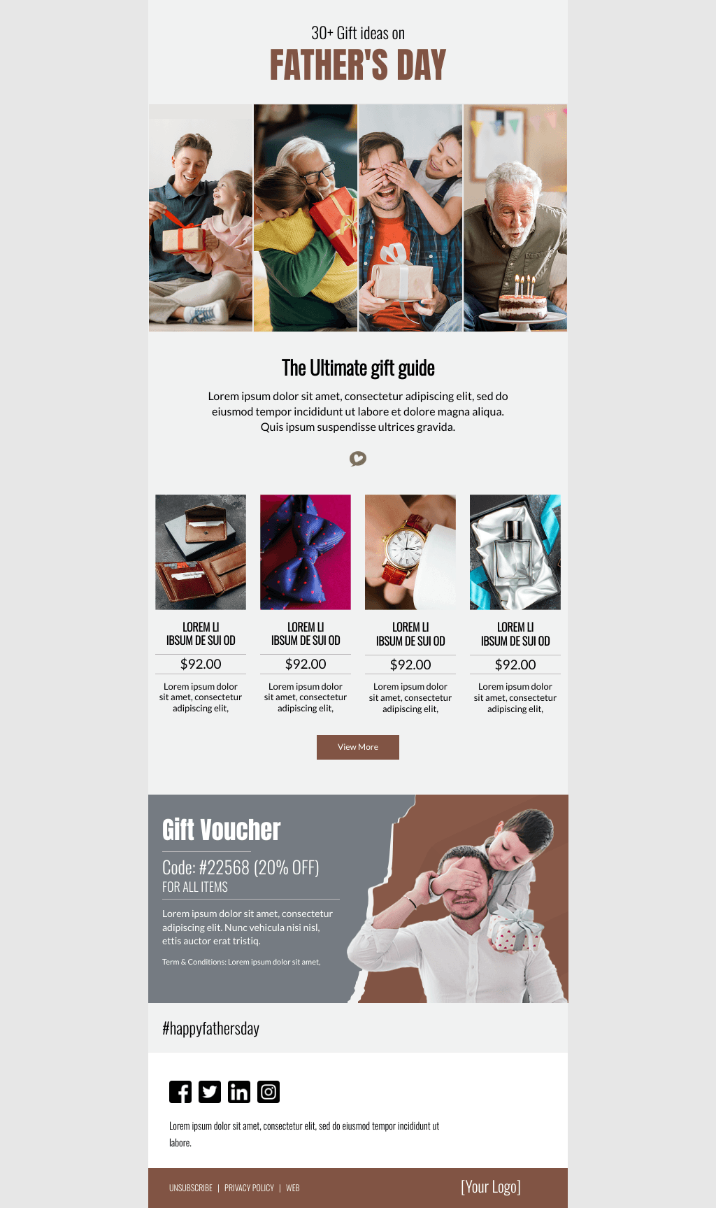 Laravel Mail Template - Father's Day Gift Guide