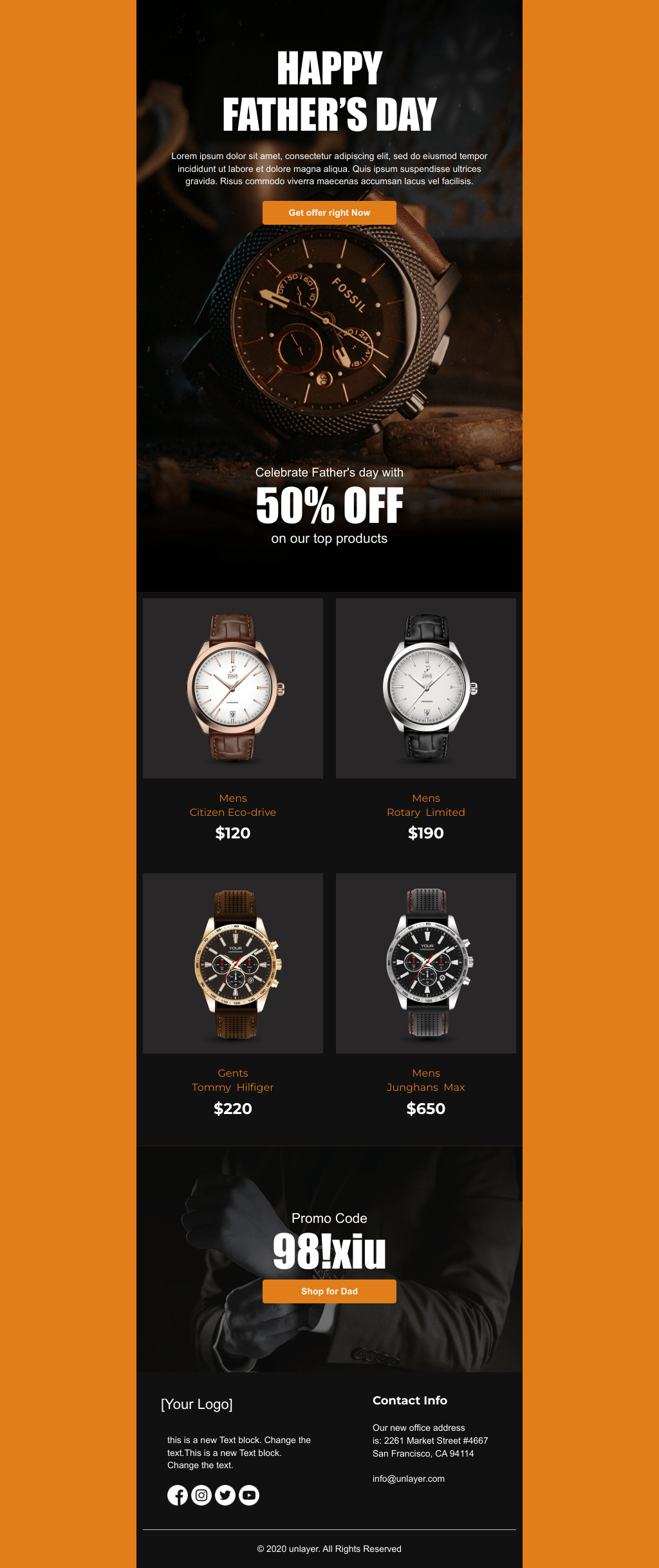 Laravel Mail Template - Father's Day Gifts