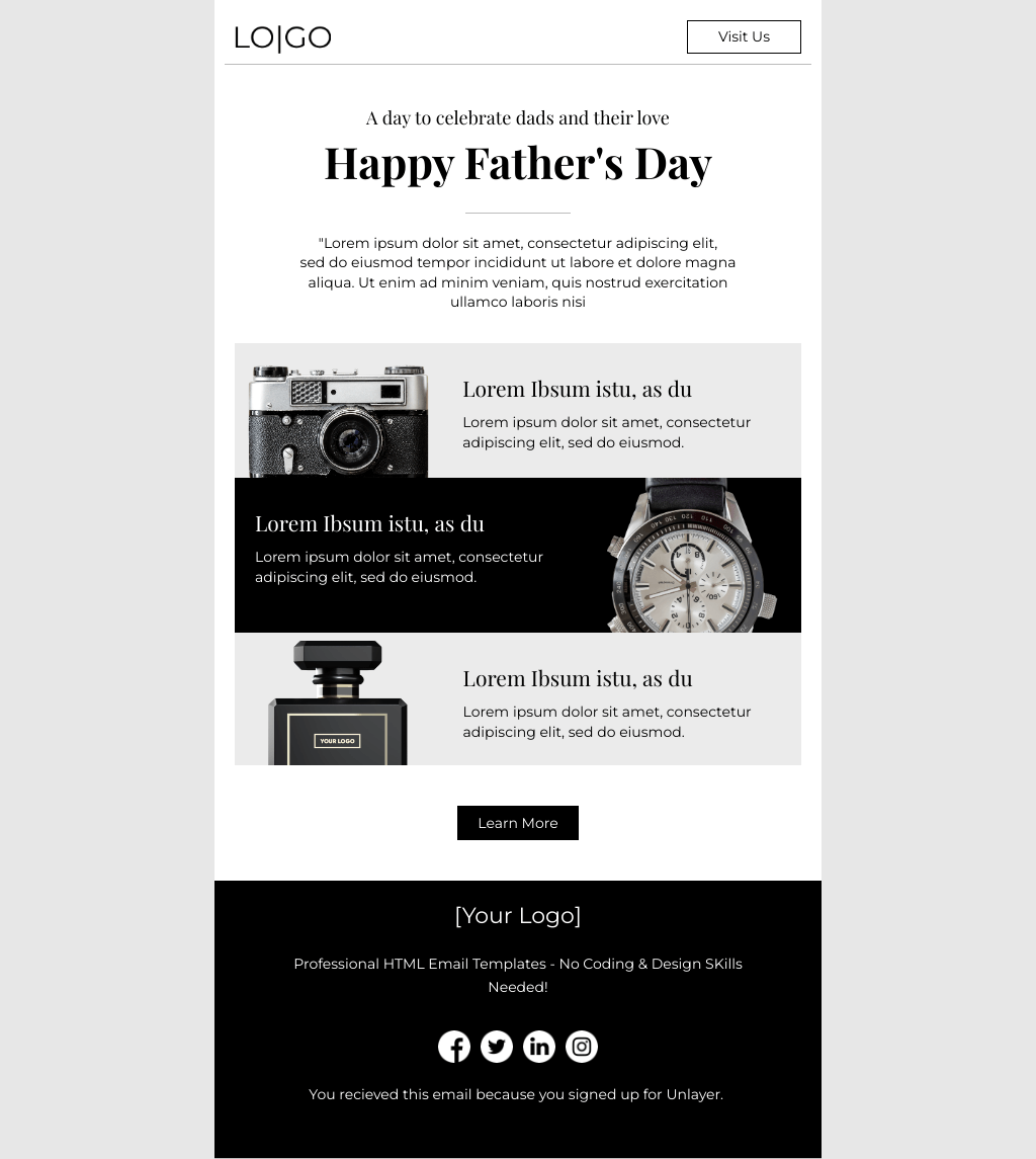 Laravel Mail Template - Father's Day Newsletter