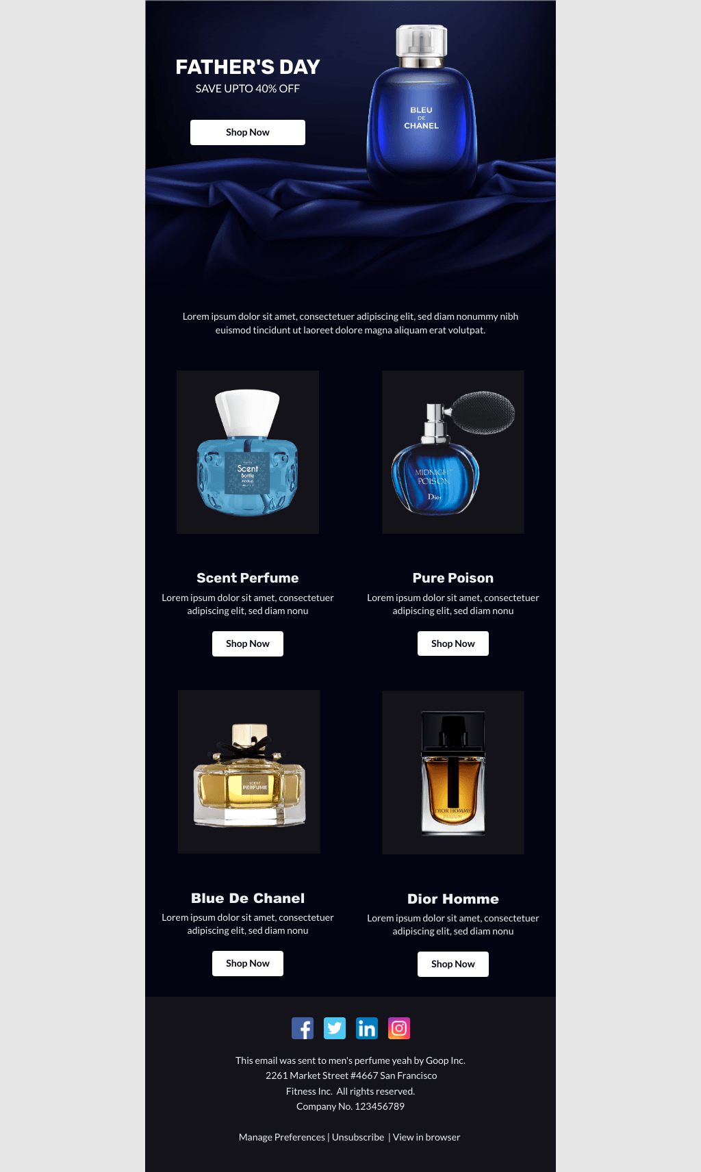 Laravel Mail Template - Father's Day Perfume Sale