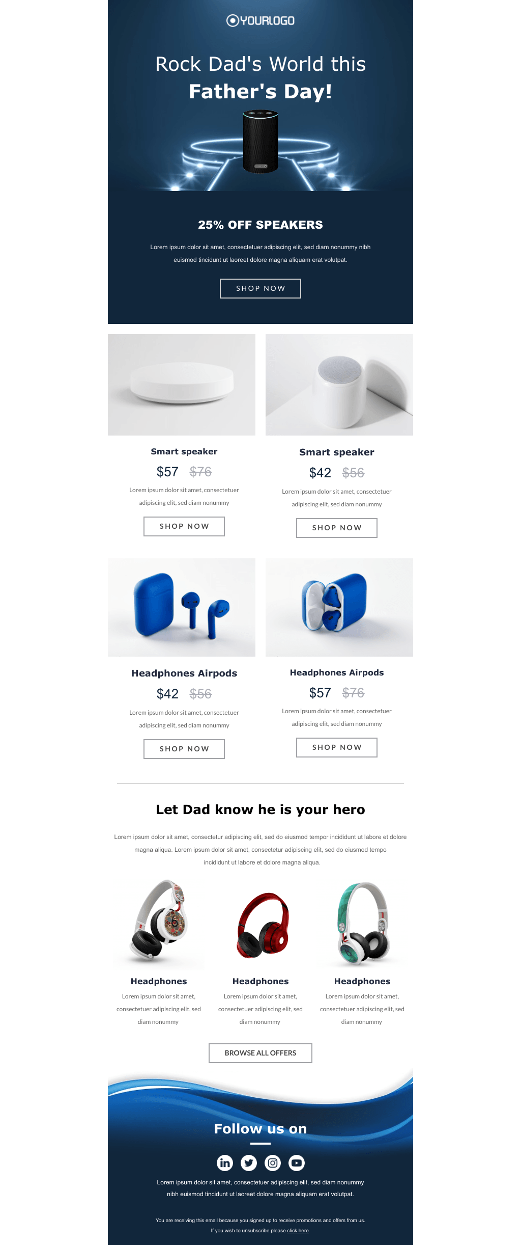 Laravel Mail Template - Father’s Day Tech Products