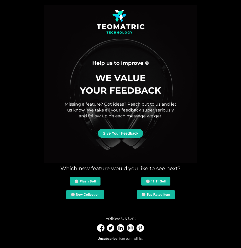 Laravel Mail Template - Feedback For Electronics Customers