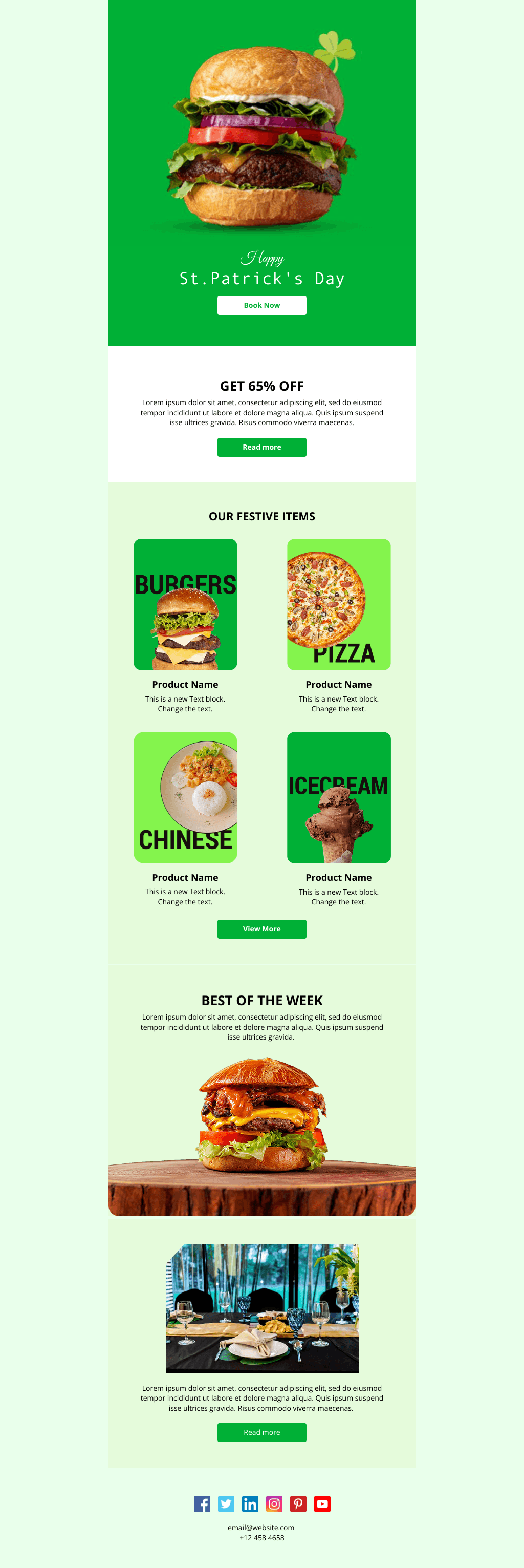 Laravel Mail Template - Festive Menu