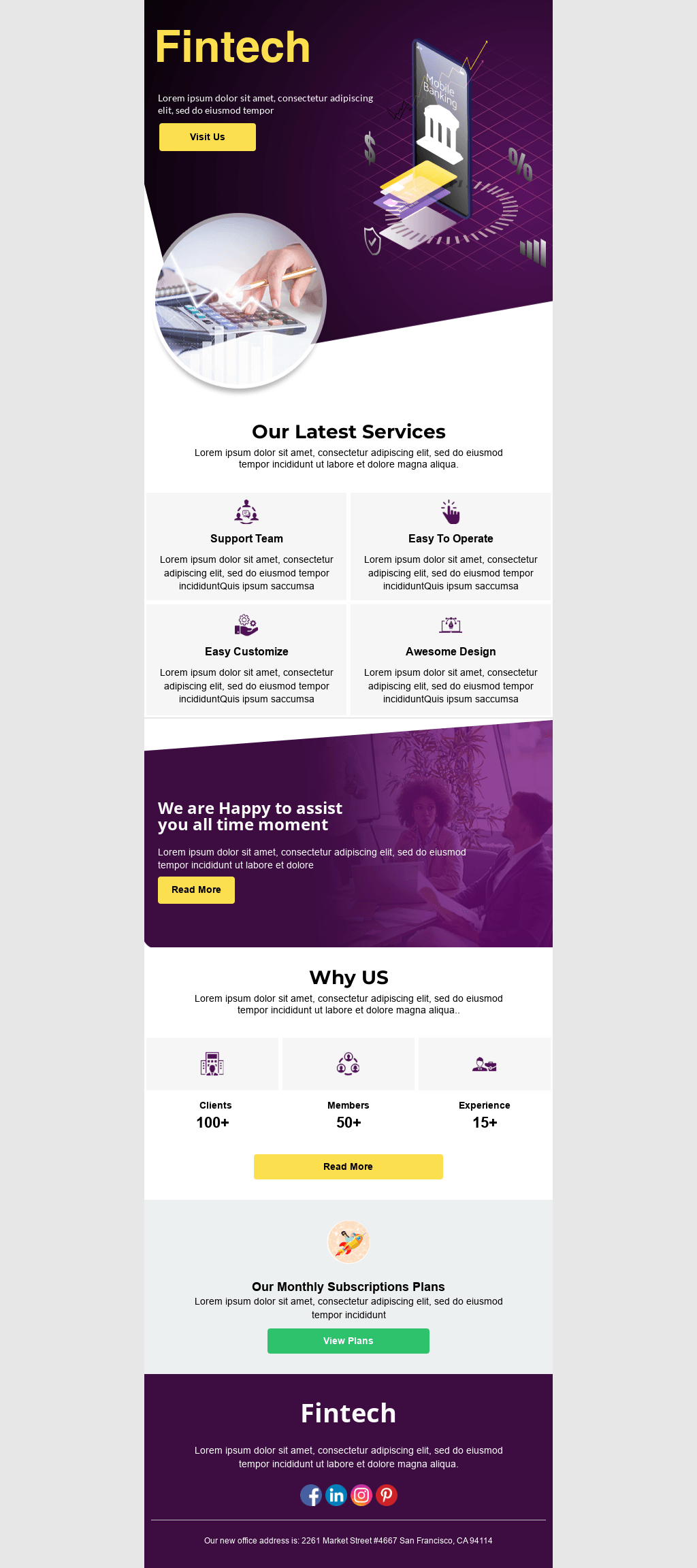 Laravel Mail Template - Fintech App Subscription 