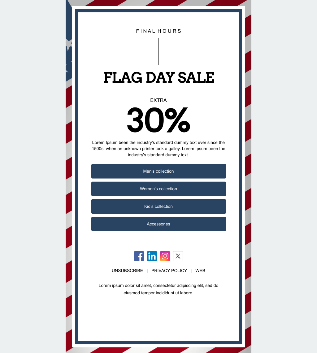 Laravel Mail Template - Flag Day Sales