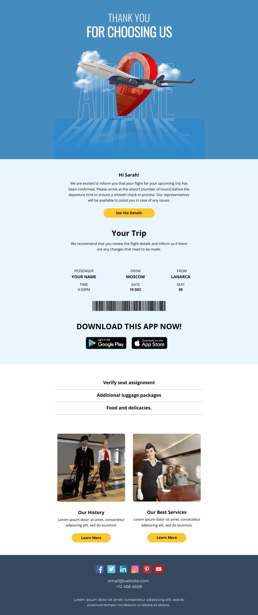 Laravel Mail Template - Flight Details