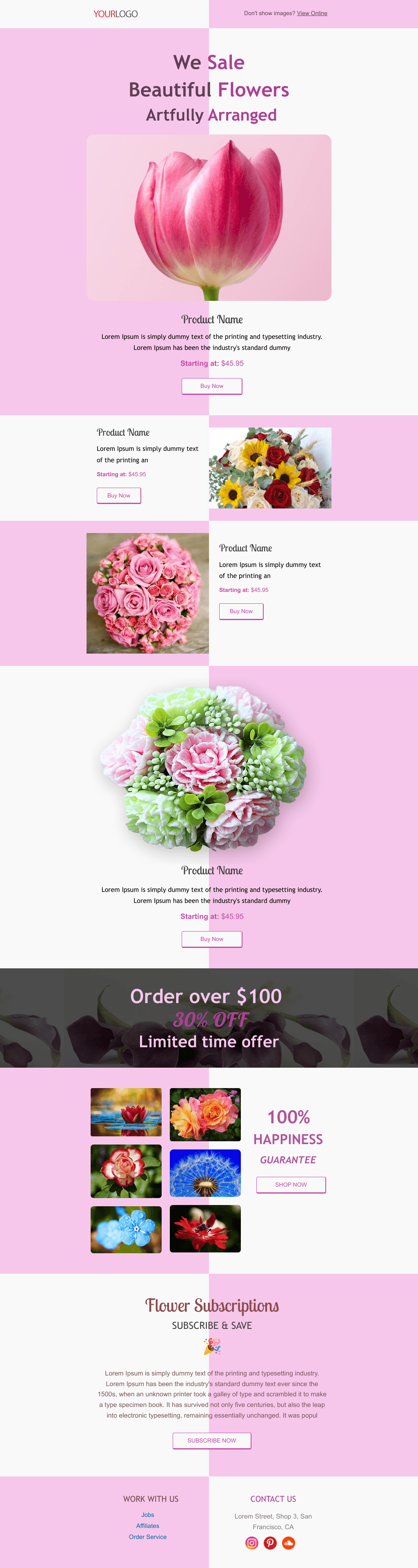 Laravel Mail Template - Flower Sale