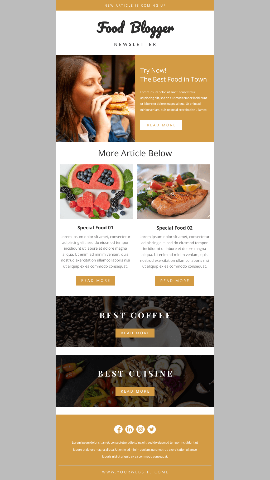 Laravel Mail Template - Food Blogger