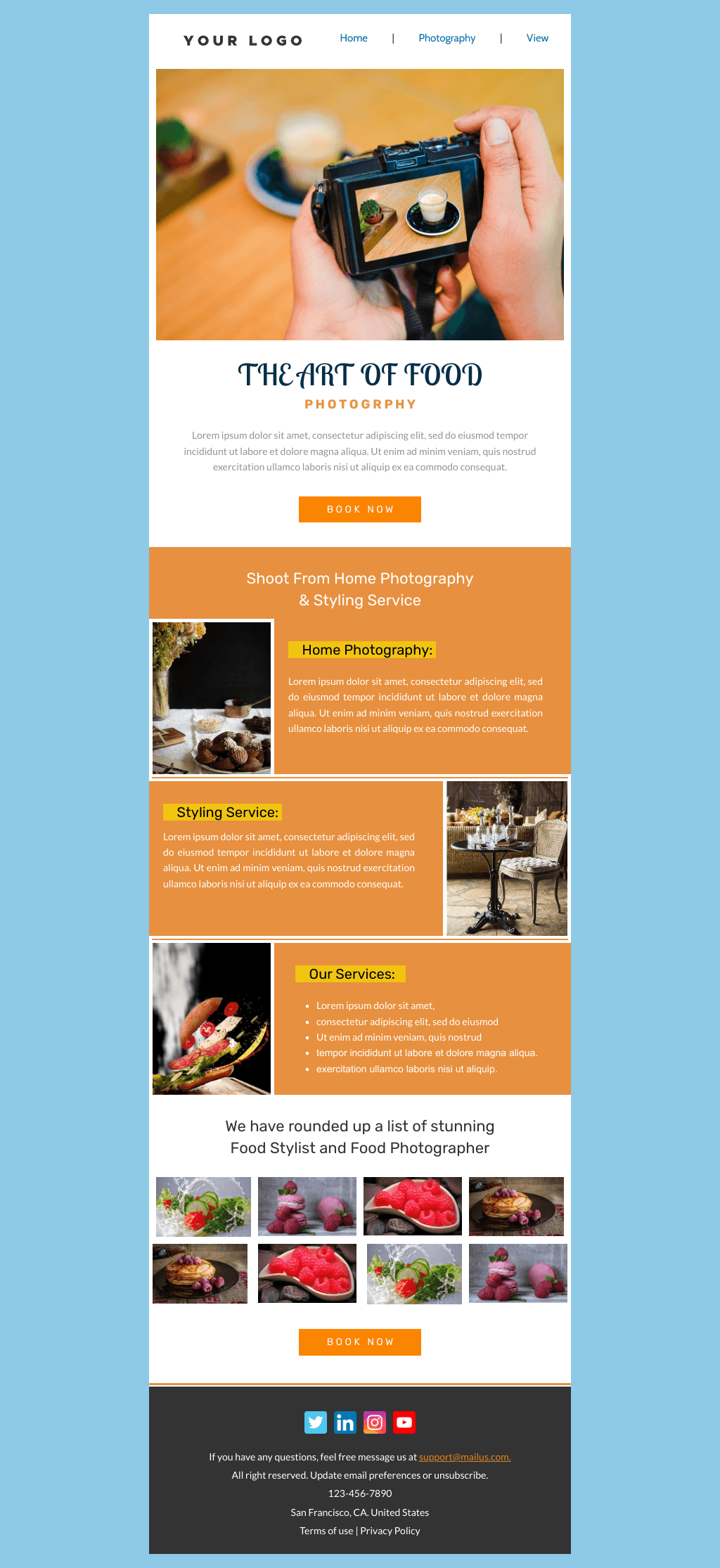 Laravel Mail Template - Food Photography