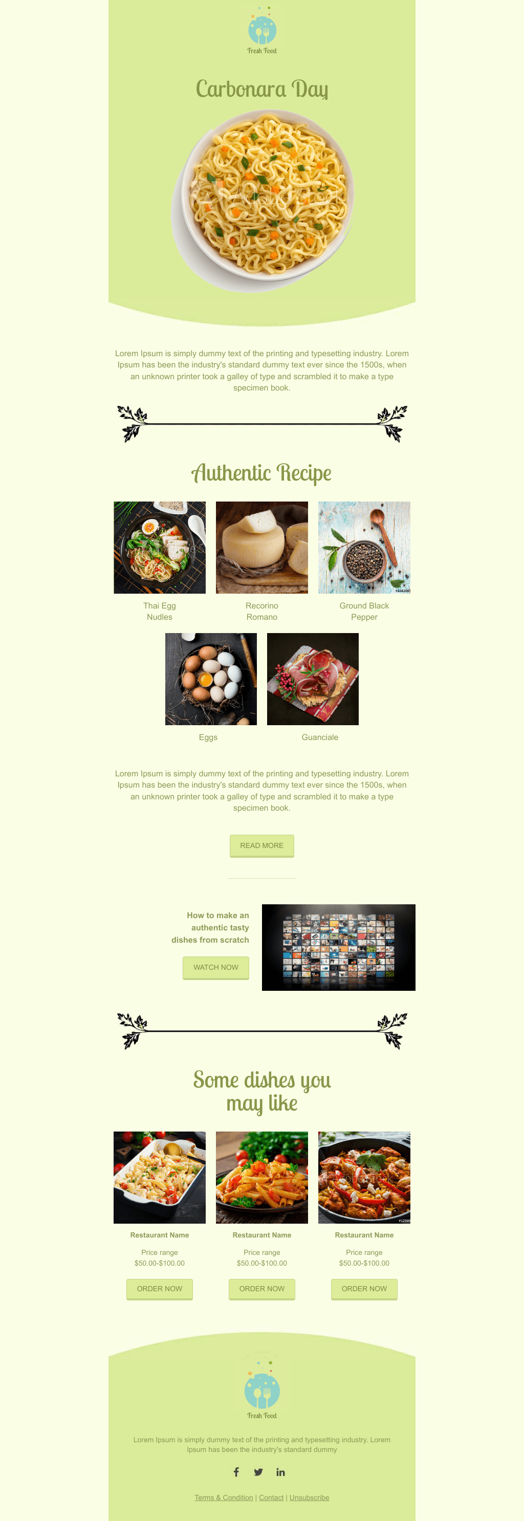 Laravel Mail Template - Food