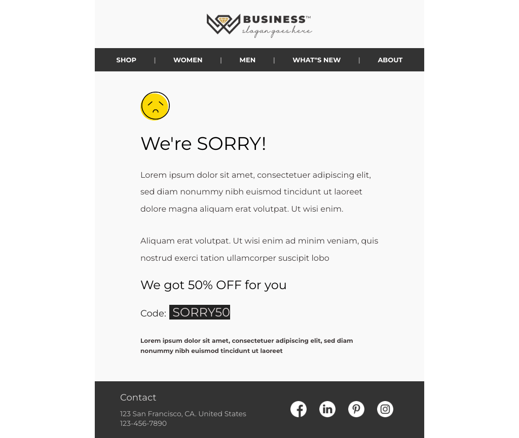 Laravel Mail Template - Formal Business Apology