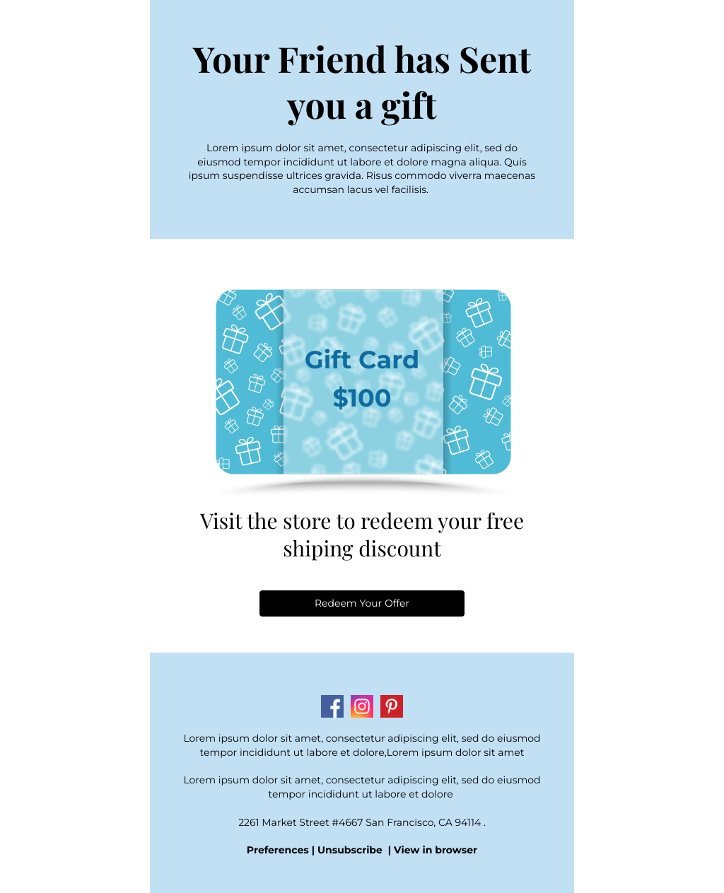 Laravel Mail Template - Free Shipping Discount