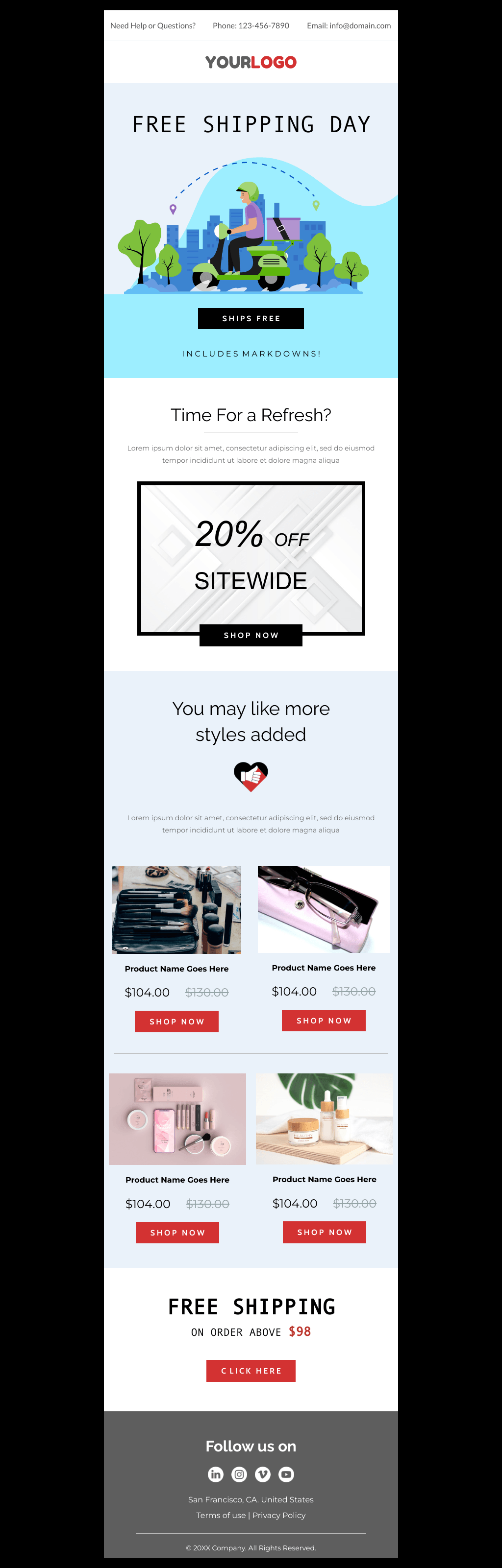 Laravel Mail Template - Free Shipping Promotion