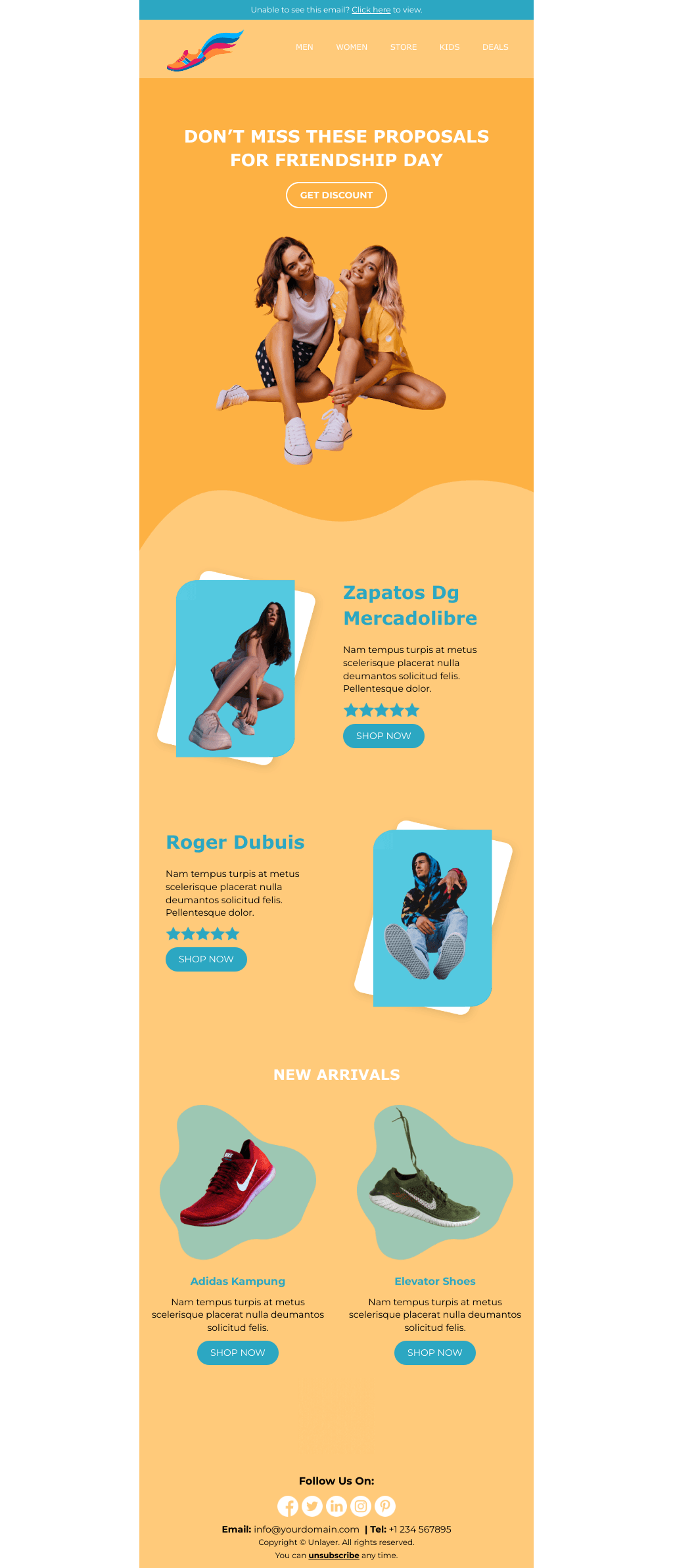 Laravel Mail Template - Friendship Day Footwear Discount