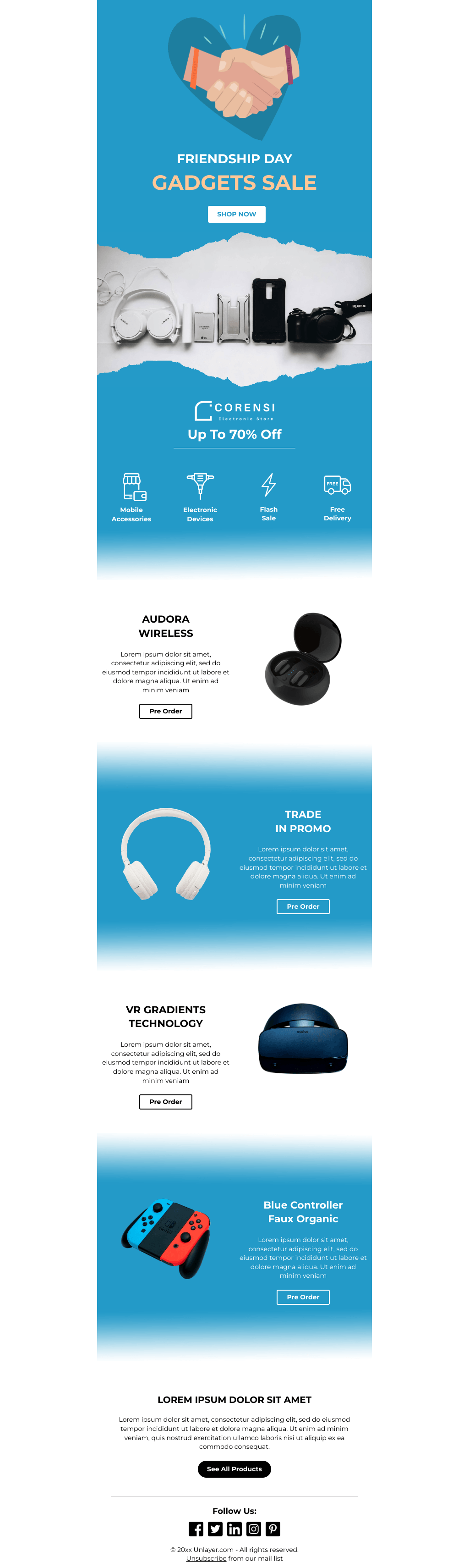 Laravel Mail Template - Friendship Day Gadgets Sale 