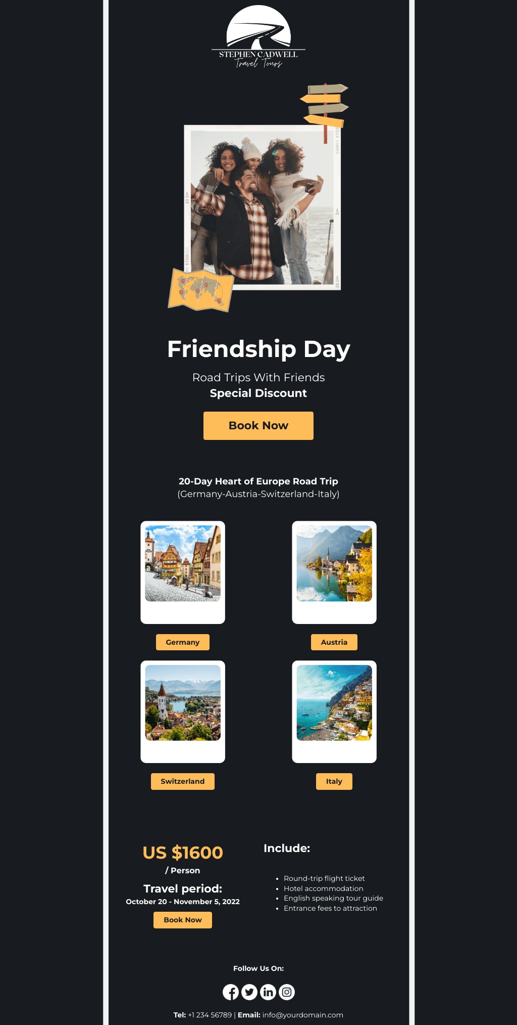 Laravel Mail Template - Friendship Day Road Trip Discount