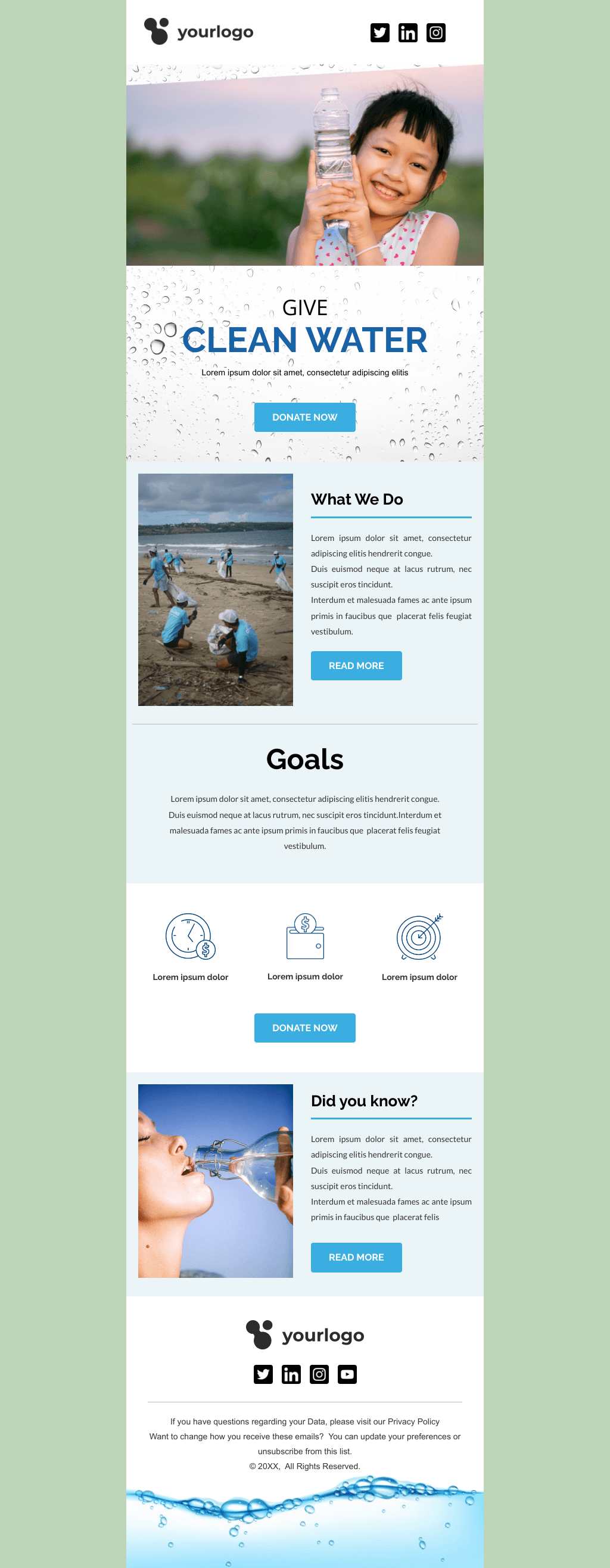 Laravel Mail Template - Fundraising For Clean Water