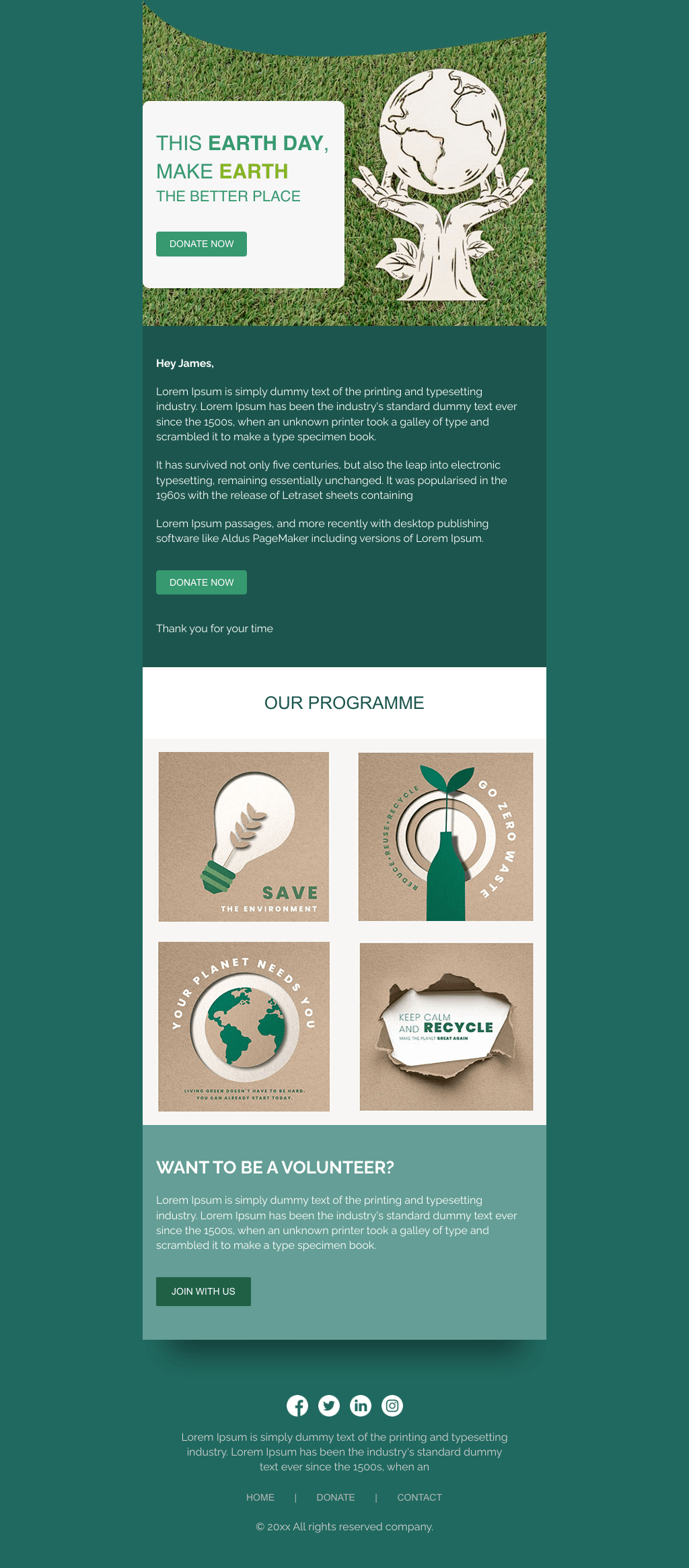 Laravel Mail Template - Fundraising For Earth Day