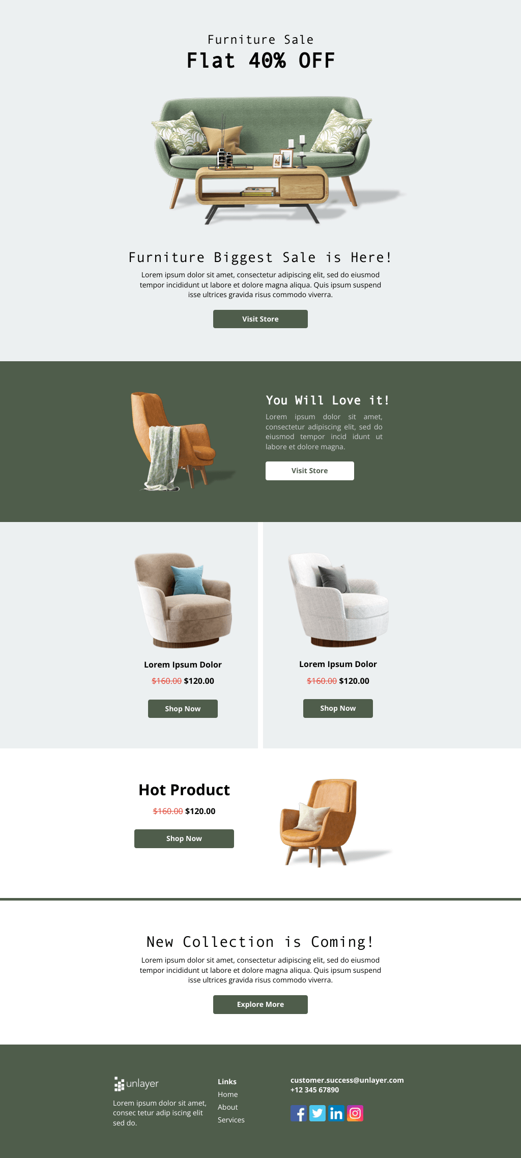 Laravel Mail Template - Furniture Sale