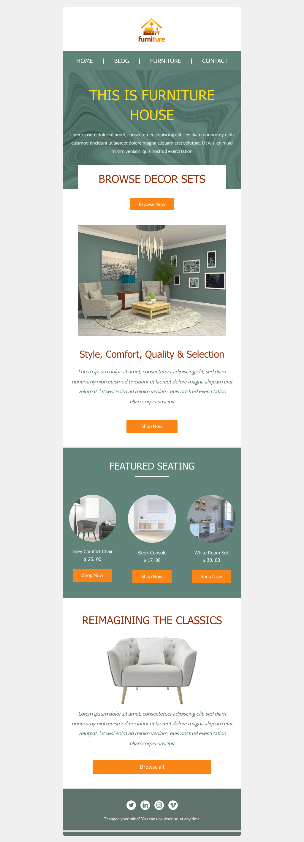 Laravel Mail Template - Furniture Store Promotion