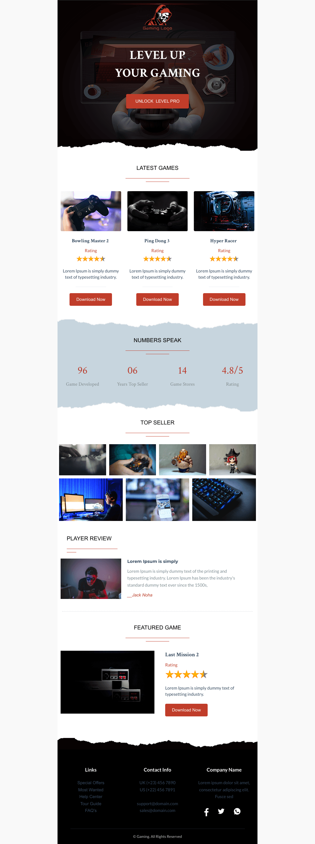 Laravel Mail Template - Gaming