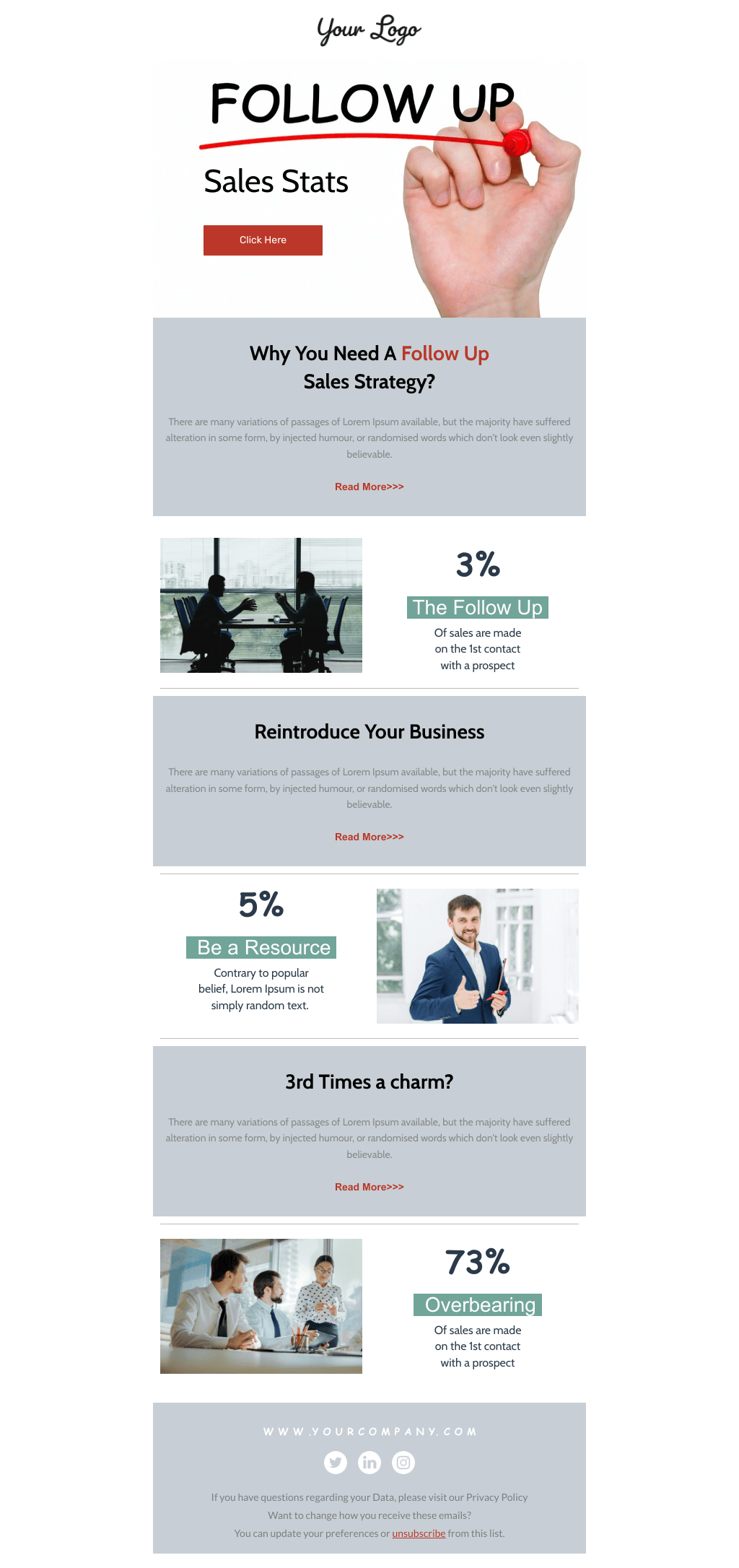 Laravel Mail Template - Generic Sales Follow Up