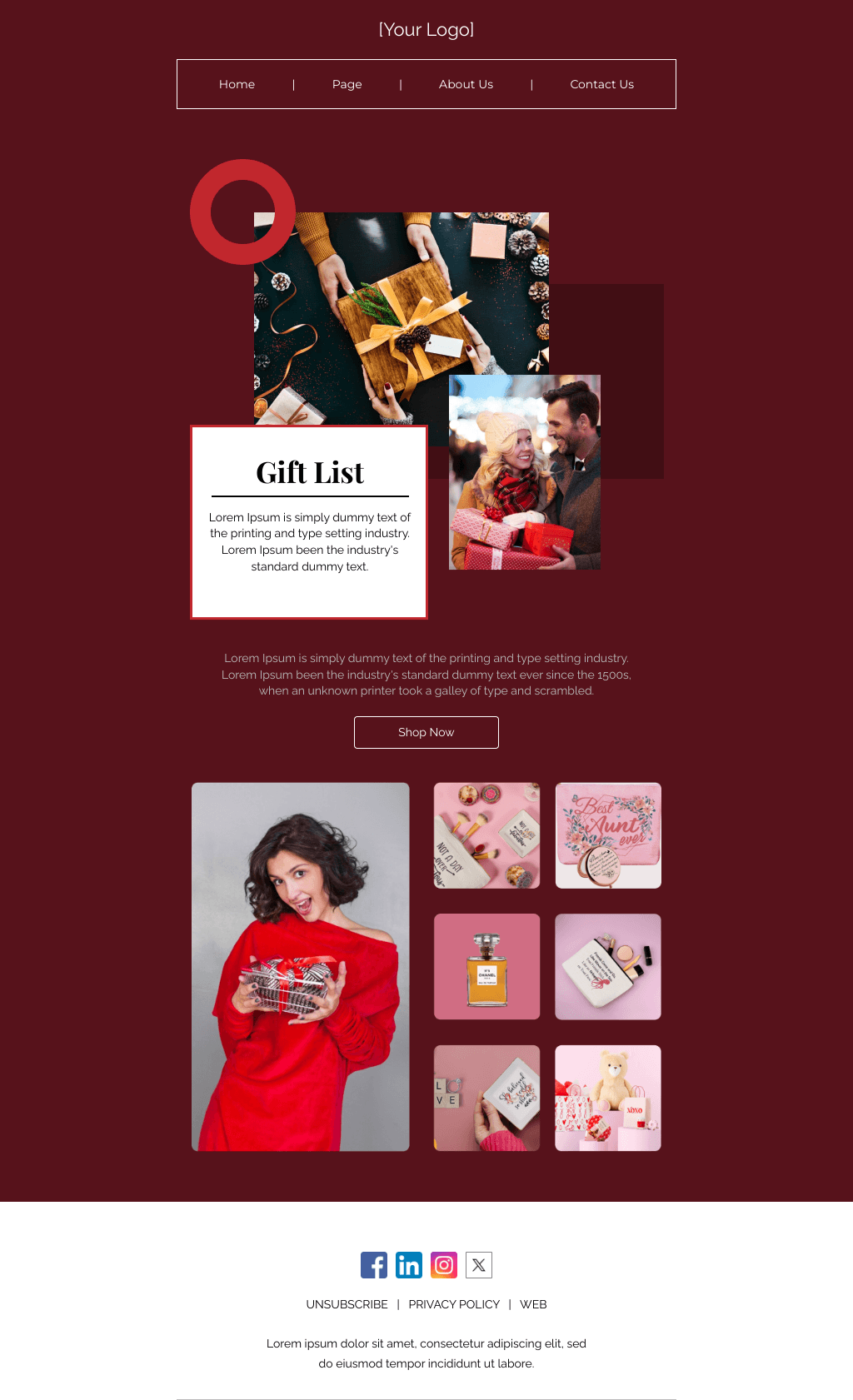 Laravel Mail Template - Gift List