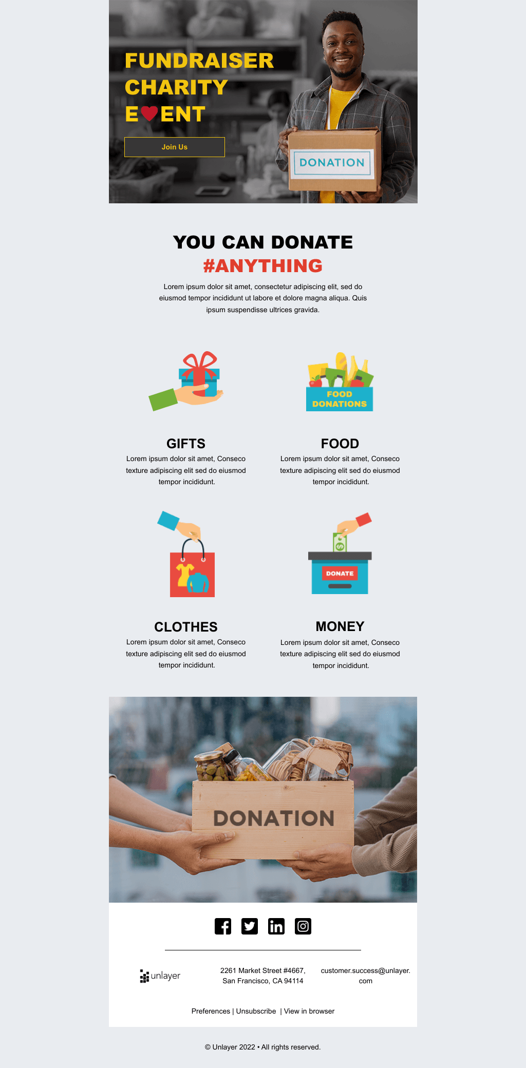 Laravel Mail Template - Giving Tuesday Fundraising