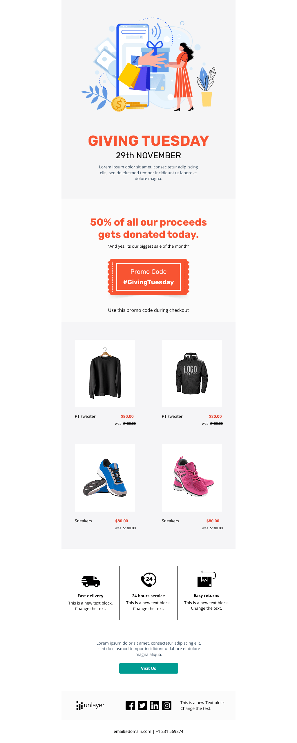 Laravel Mail Template - Giving Tuesday Sale