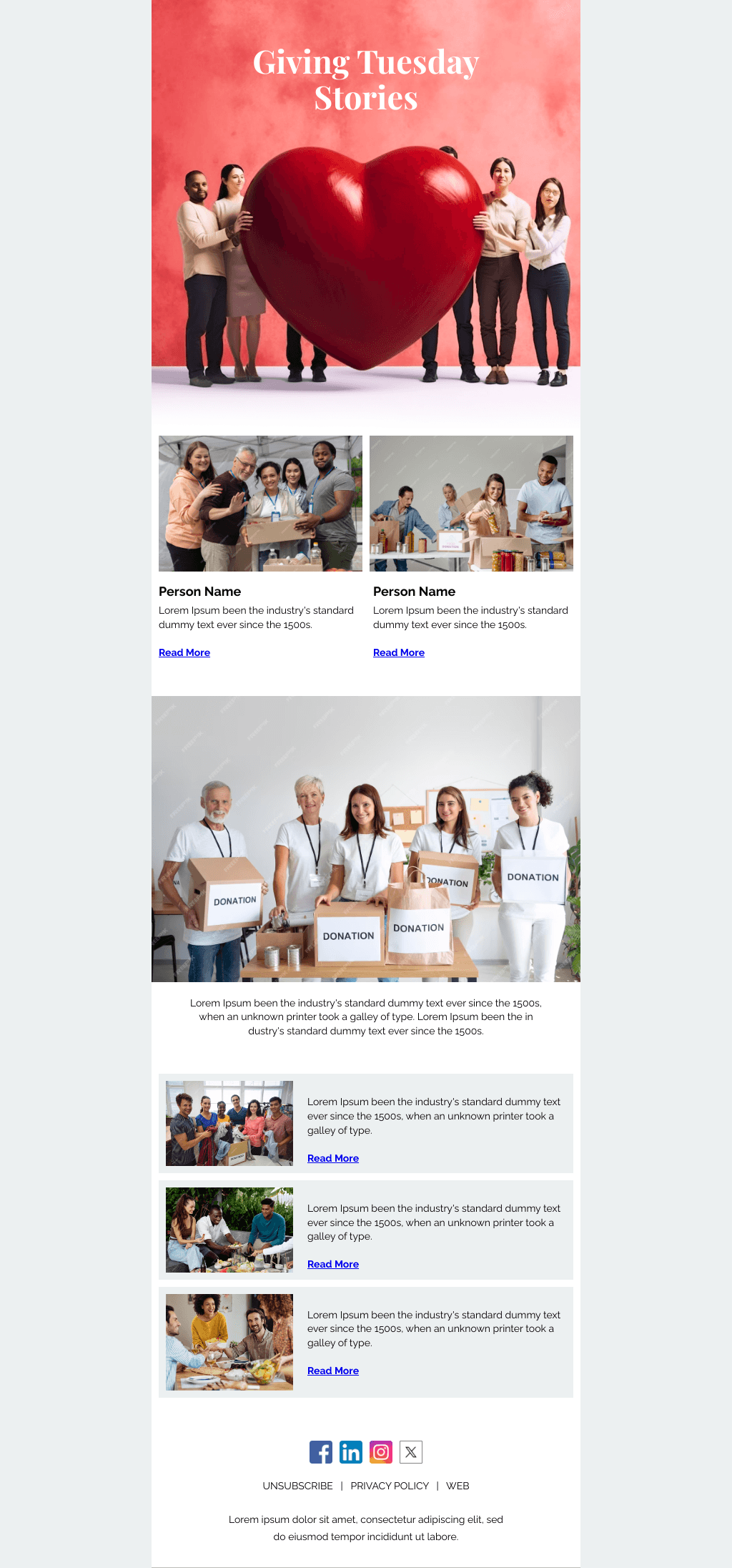 Laravel Mail Template - Giving Tuesday Stories