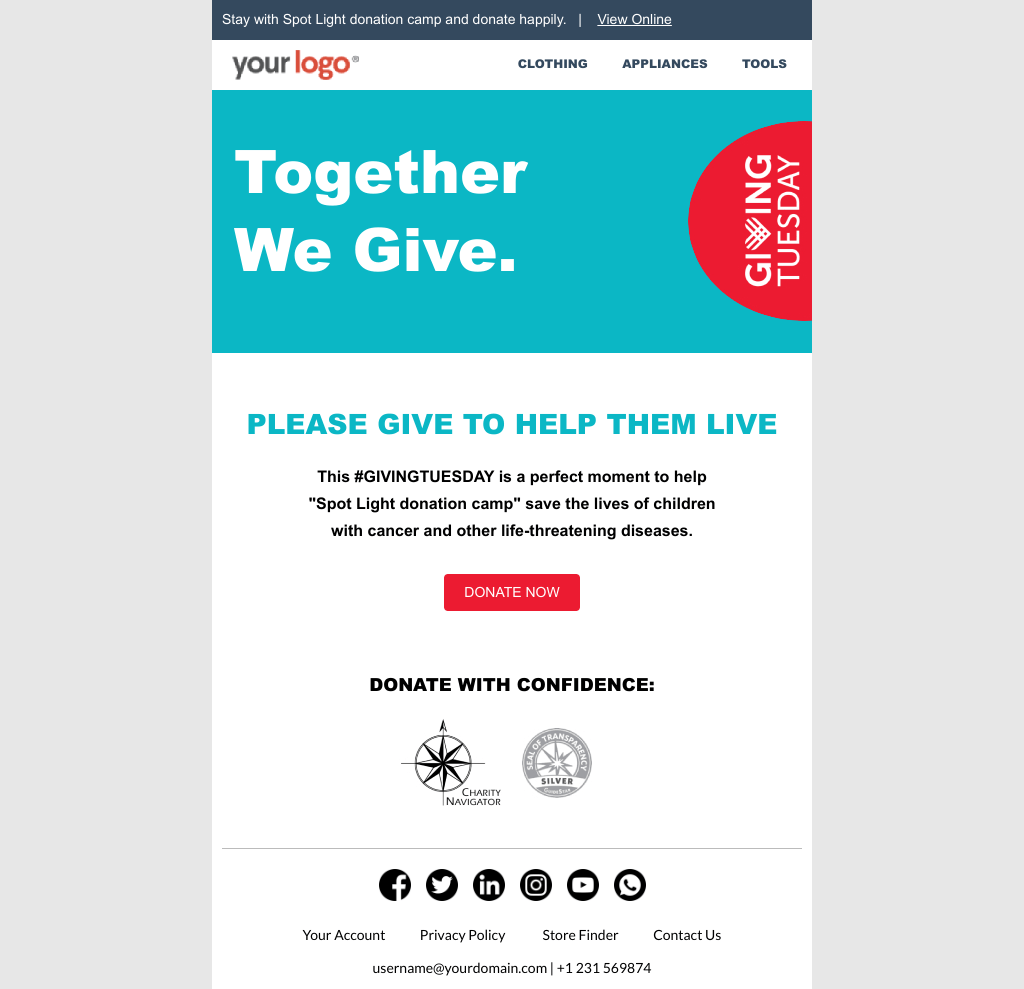 Laravel Mail Template - Giving Tuesday