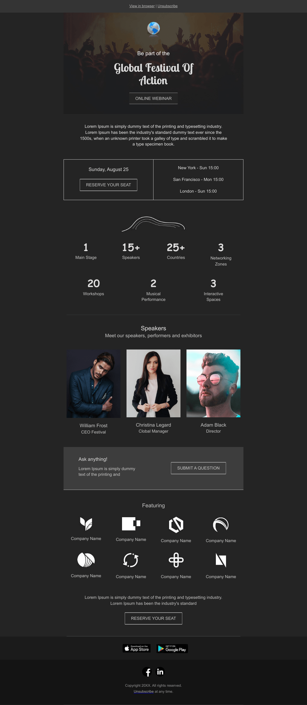 Laravel Mail Template - Global Festival