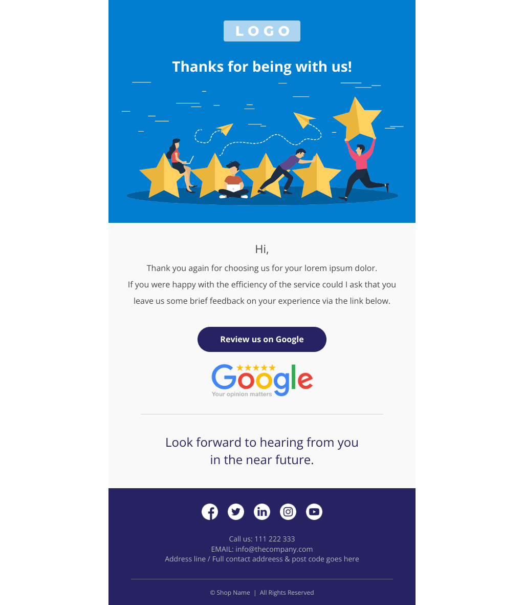 Laravel Mail Template - Google Review