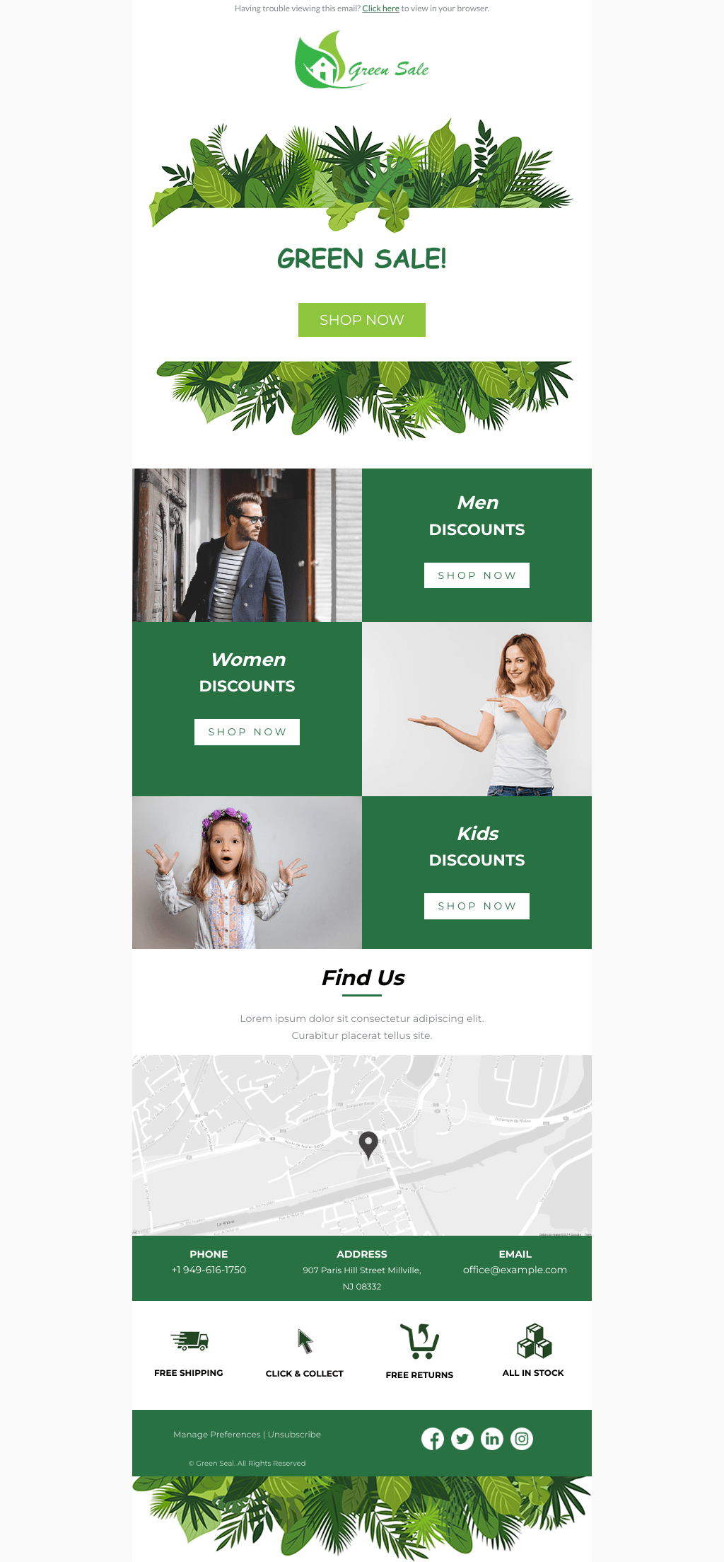 Laravel Mail Template - Green Sale