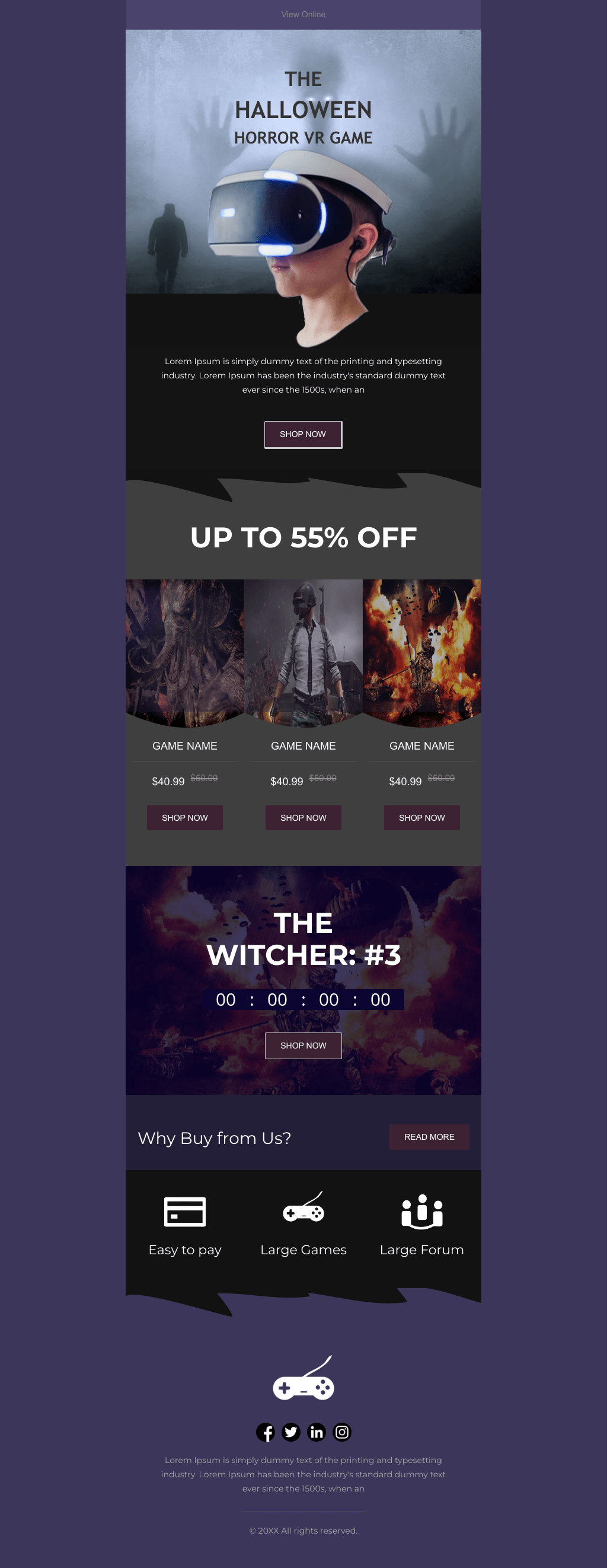 Laravel Mail Template - Halloween Horror VR Games Sale