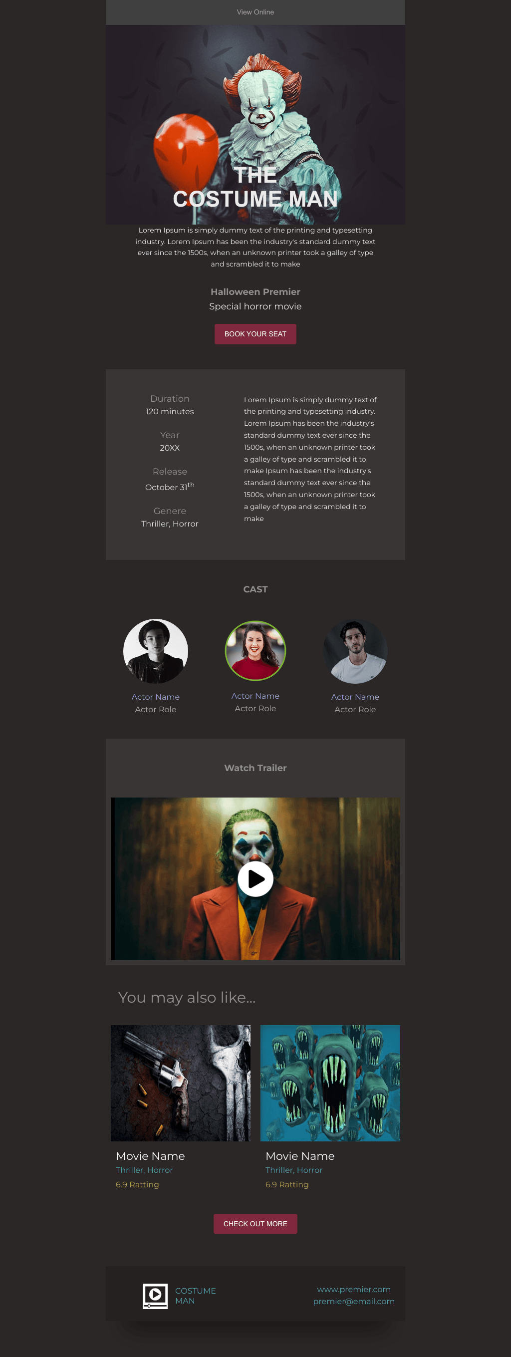 Laravel Mail Template - Halloween Movie Premier
