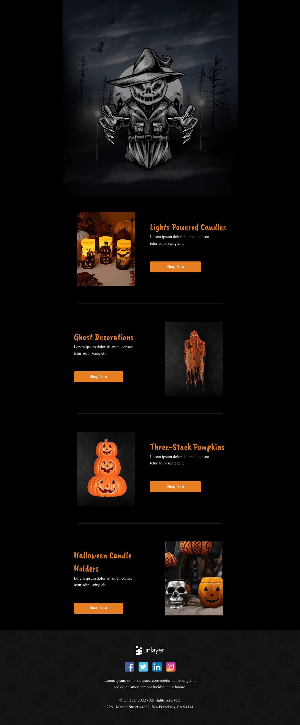 Laravel Mail Template - Halloween Scary Decor