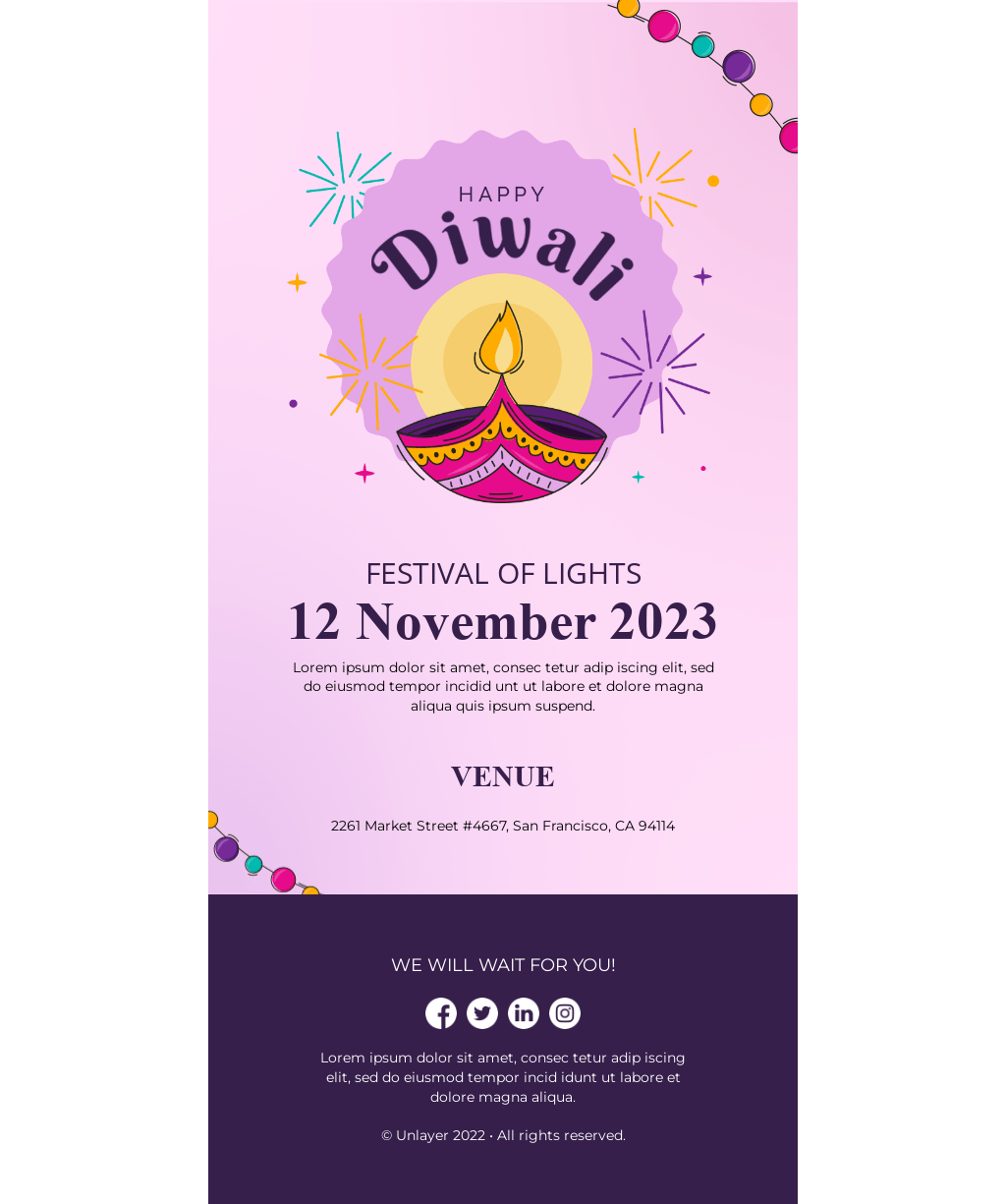 Laravel Mail Template - Happy Diwali