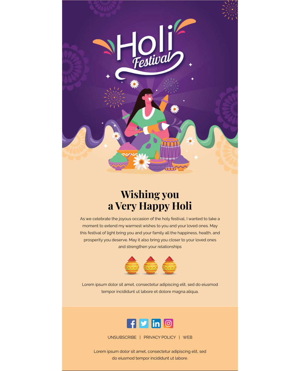 Laravel Mail Template - Happy Holi