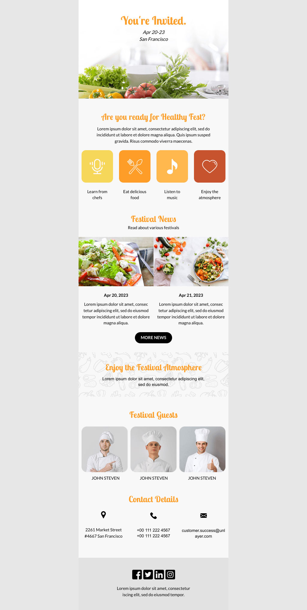Laravel Mail Template - Healthy Fest Invitation