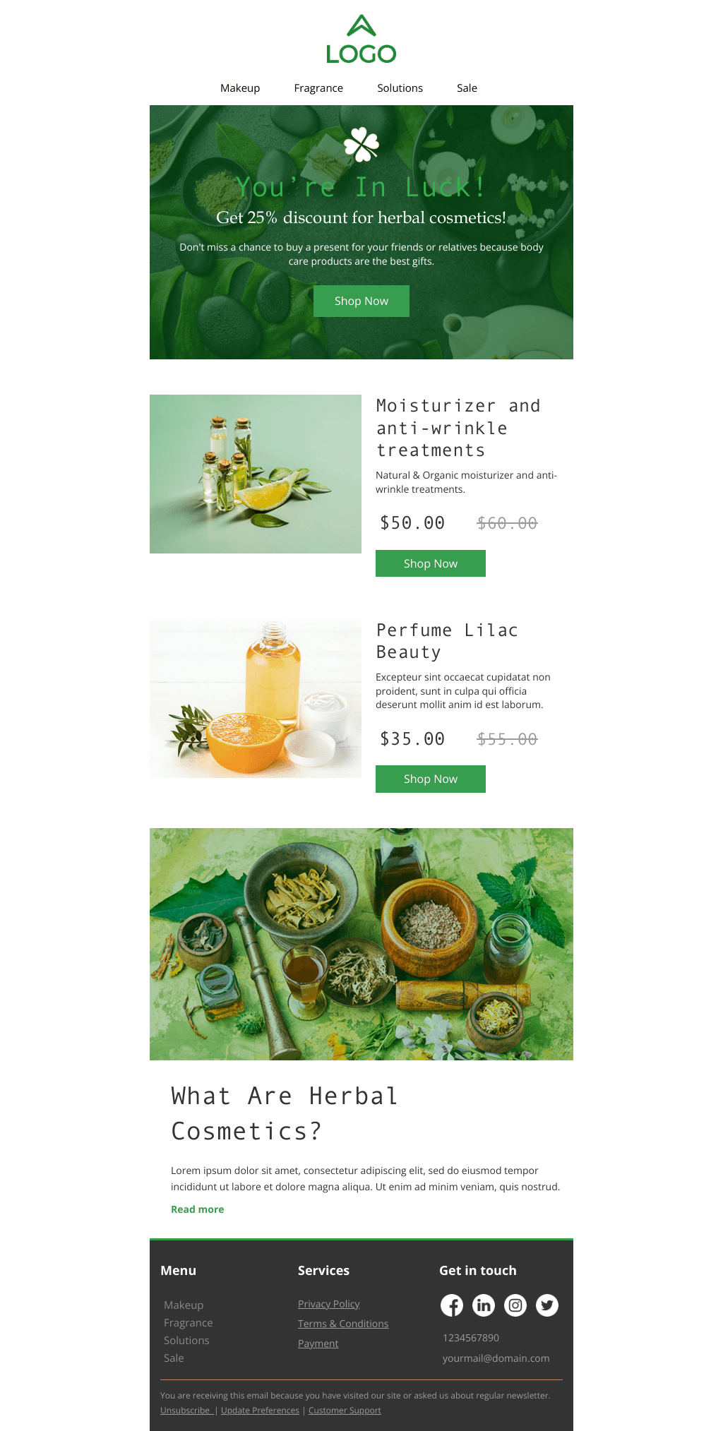 Laravel Mail Template - Herbal Cosmetics